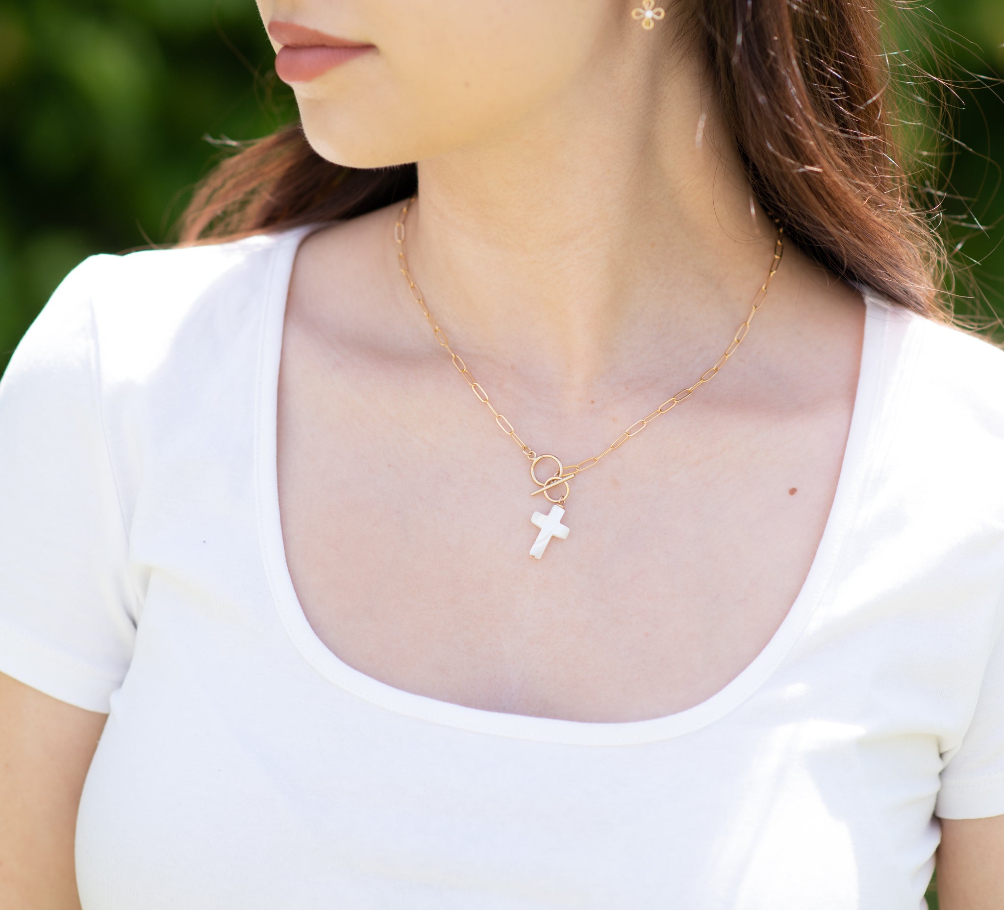 Mother of Pearl Cross Charms - Jewel Ya