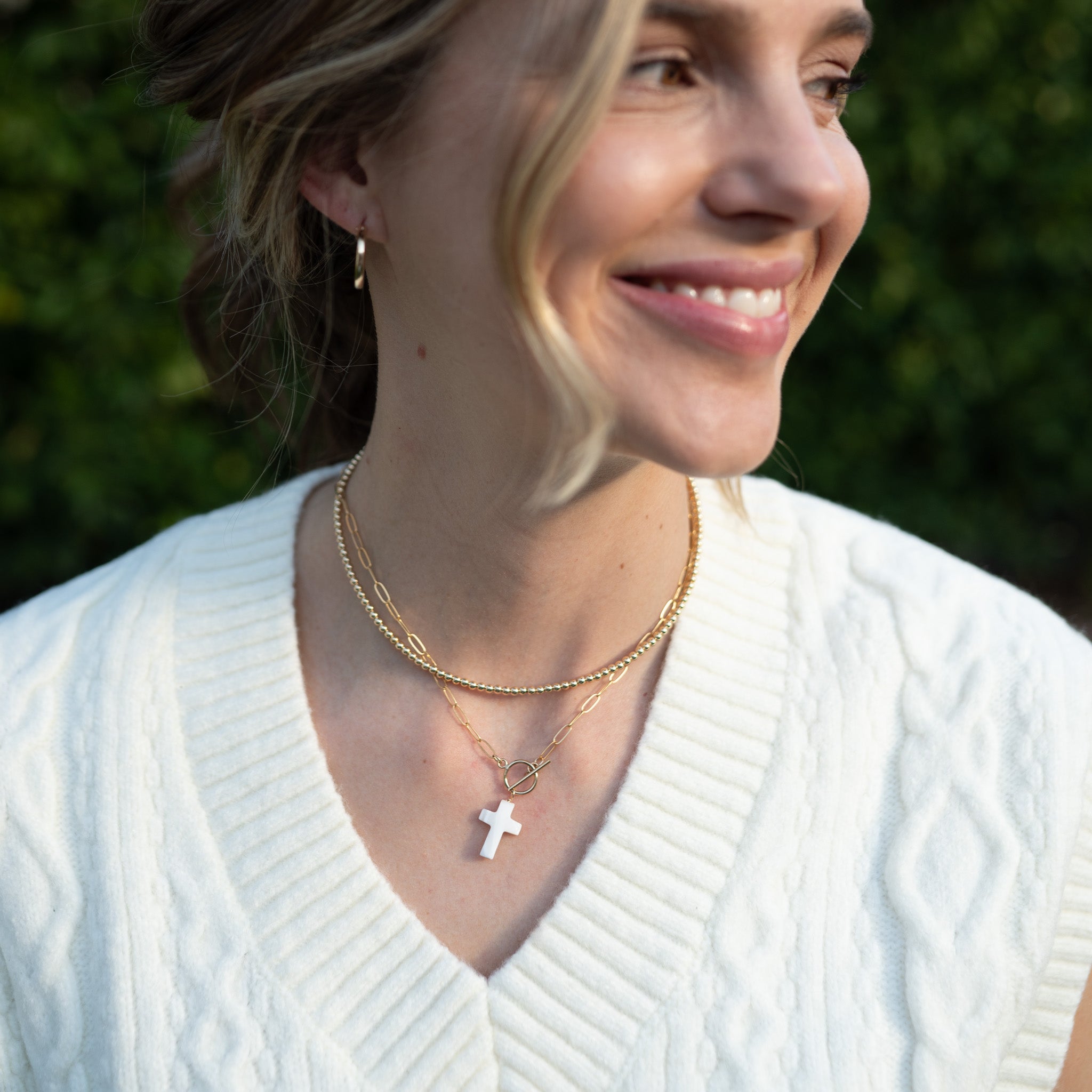 Mother of Pearl Cross Charms - Jewel Ya