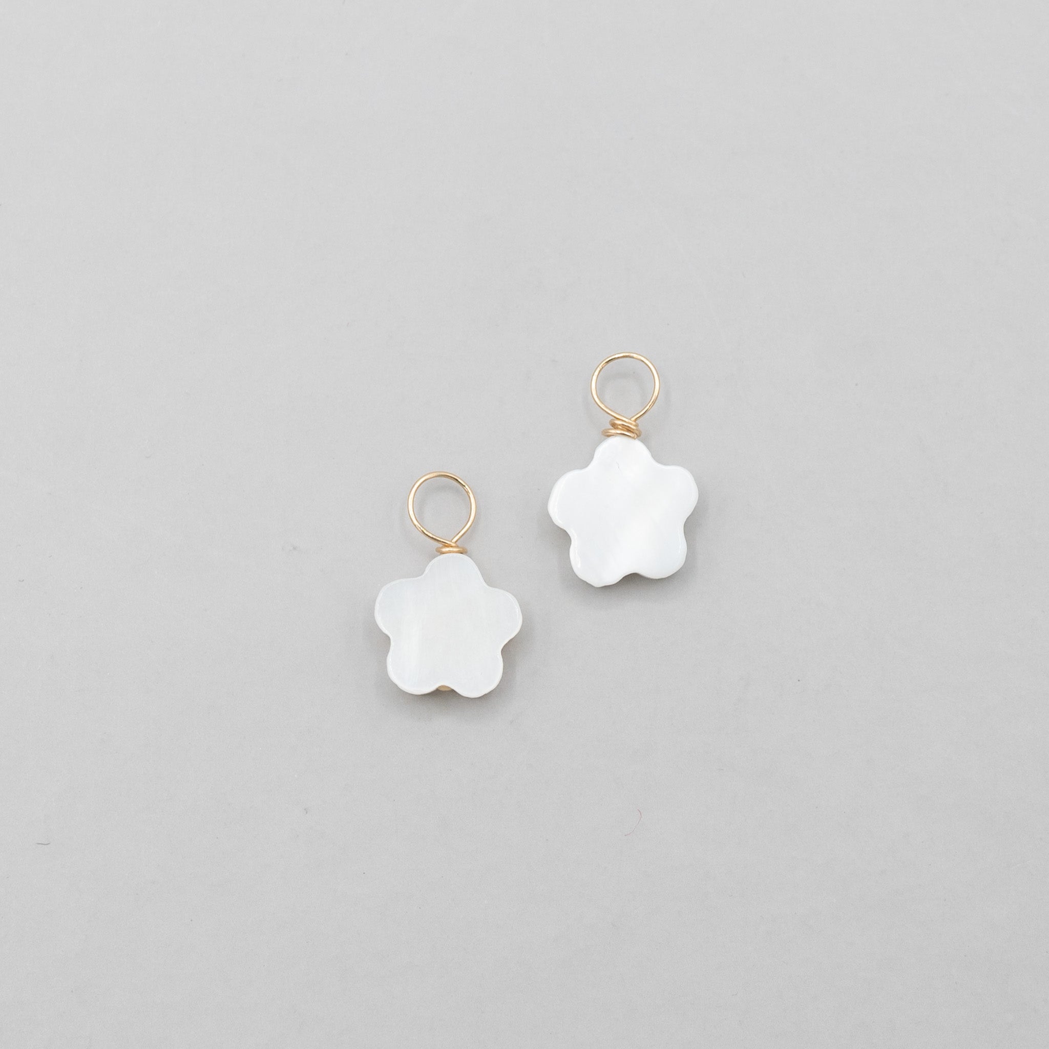 Mother of Pearl Flower Hoop Drops - Jewel Ya