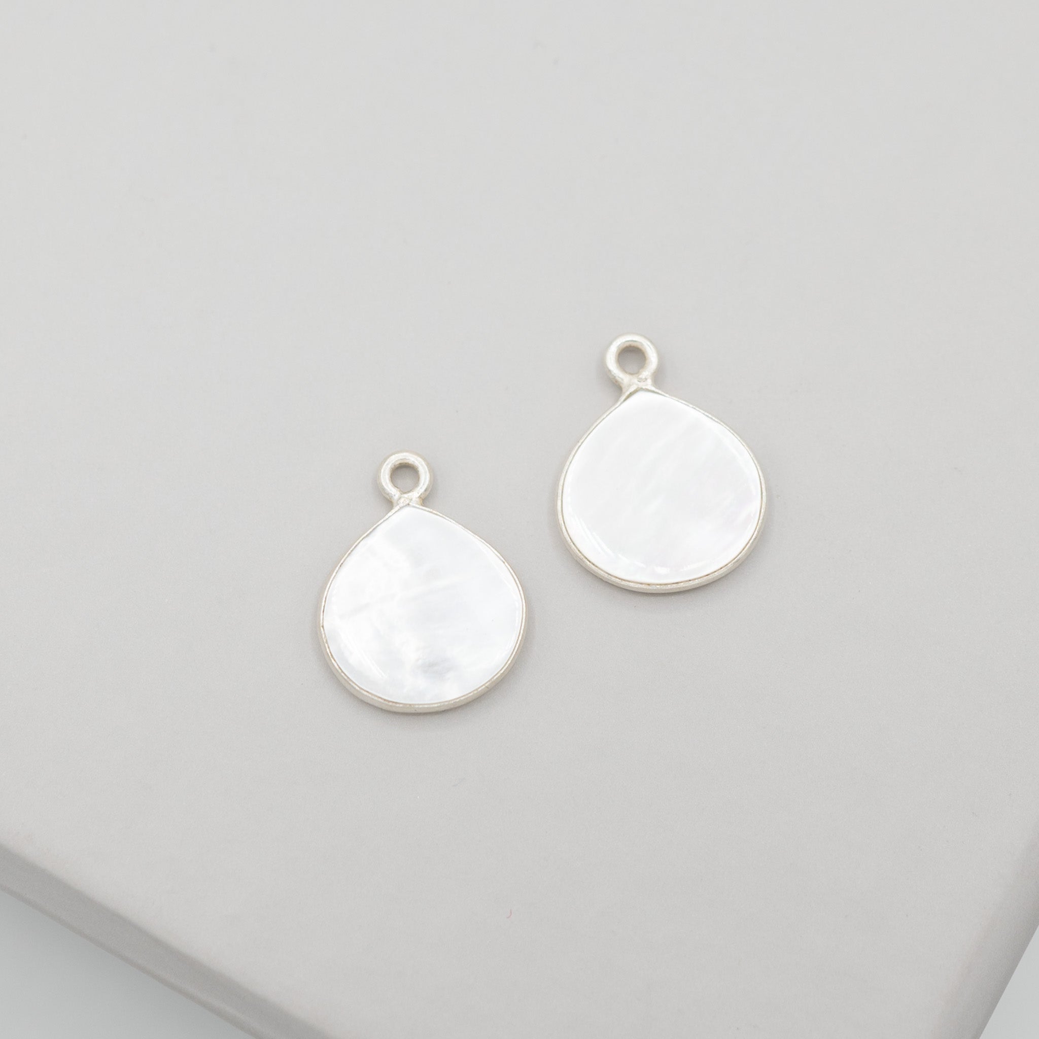 Mother of Pearl Teardrop Hoop Drops - Jewel Ya