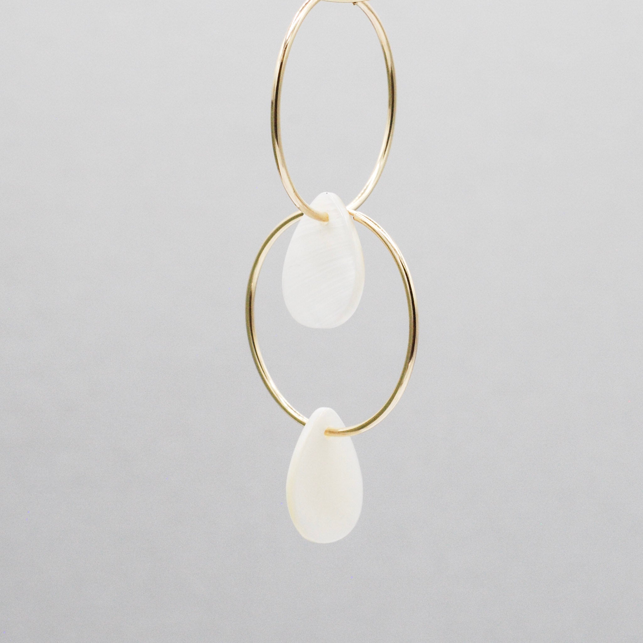 Mother of Pearl Teardrop Hoop Drops