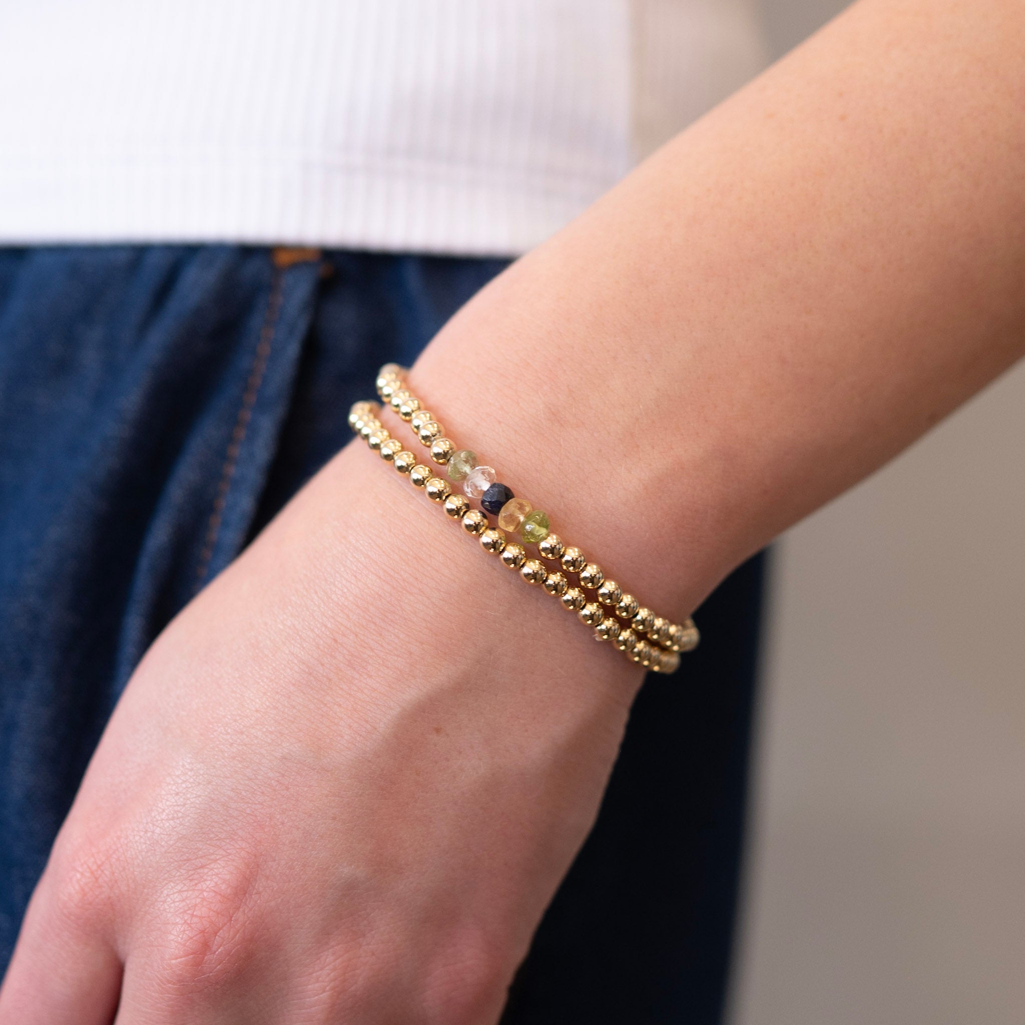'My People' Birthstone Beaded Lux Bracelet