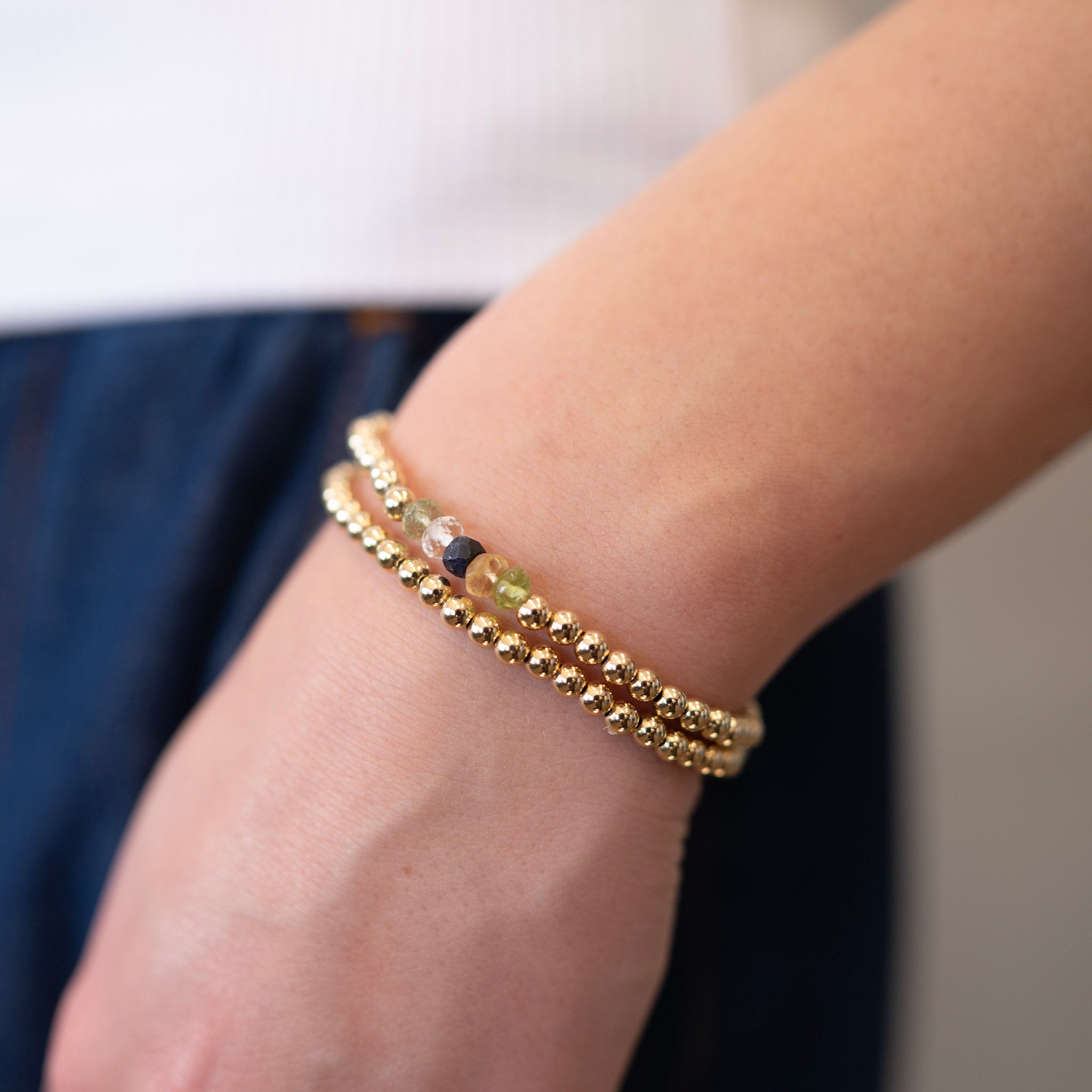 'My People' Birthstone Beaded Lux Bracelet