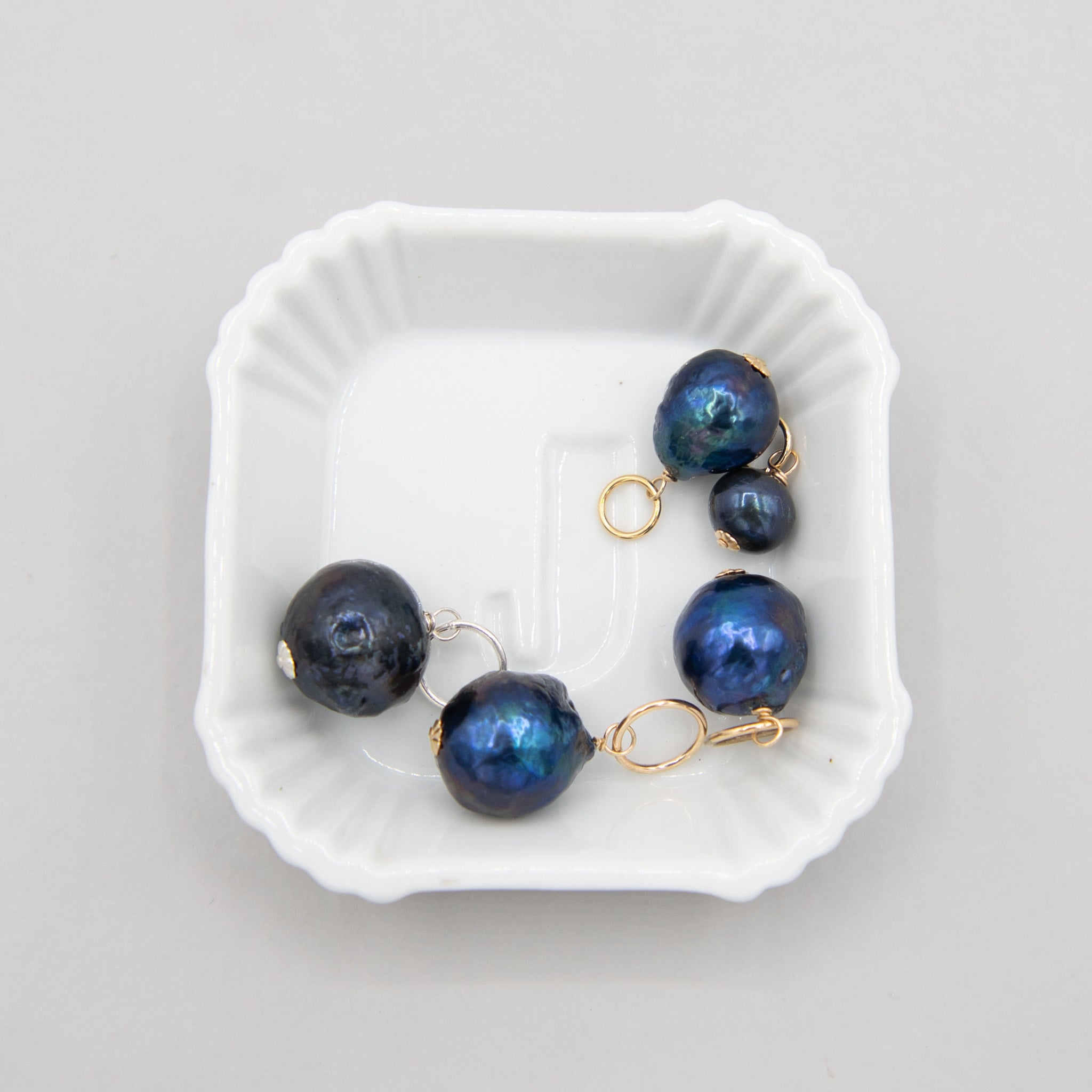 Navy Freshwater Pearl Charm