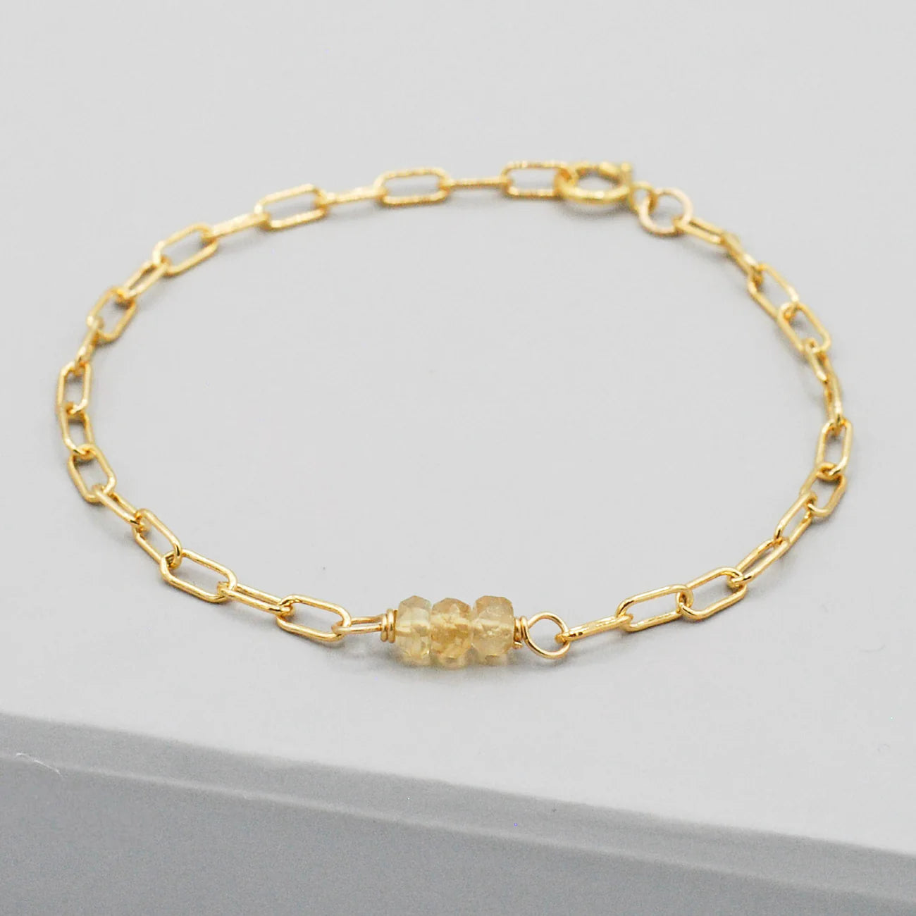 Birthstone Paperclip Chain Bracelet - Jewel Ya