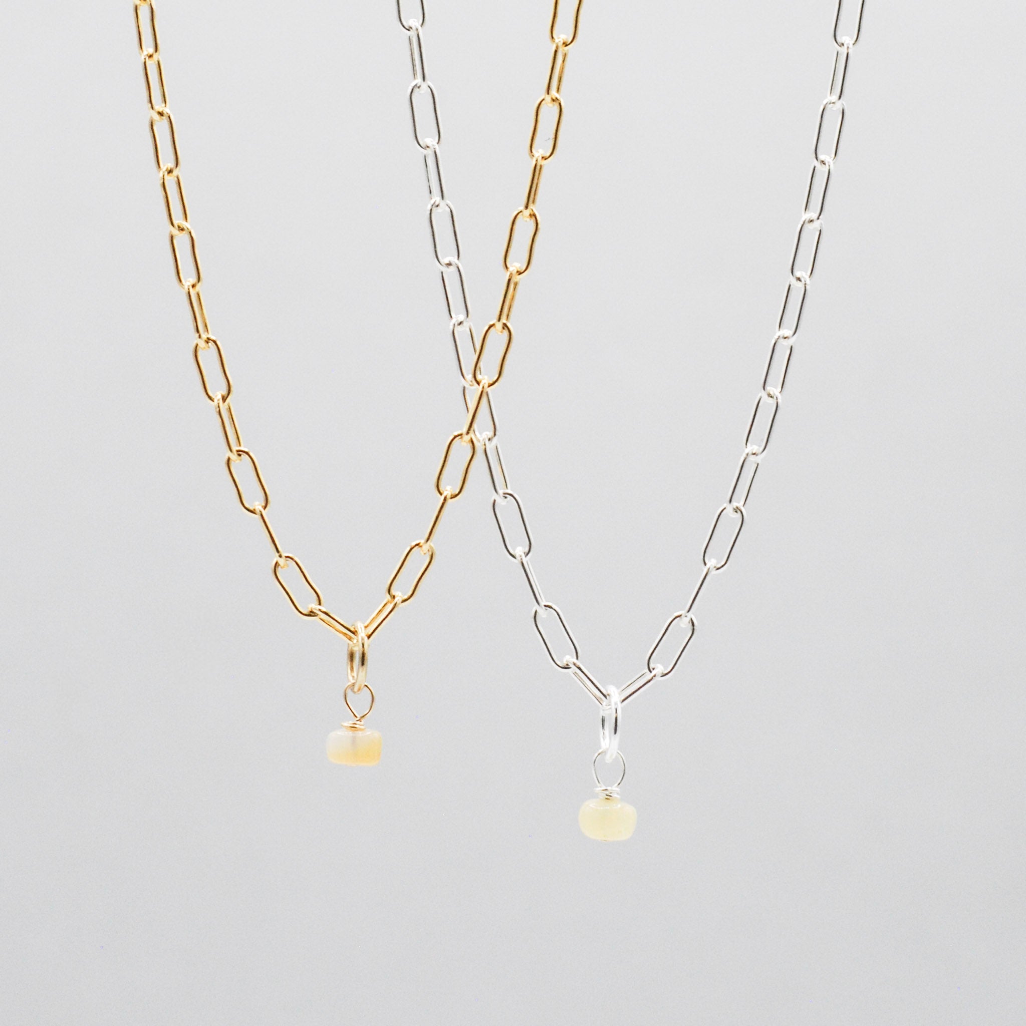 October Opal Birthstone Charm Necklace - Jewel Ya