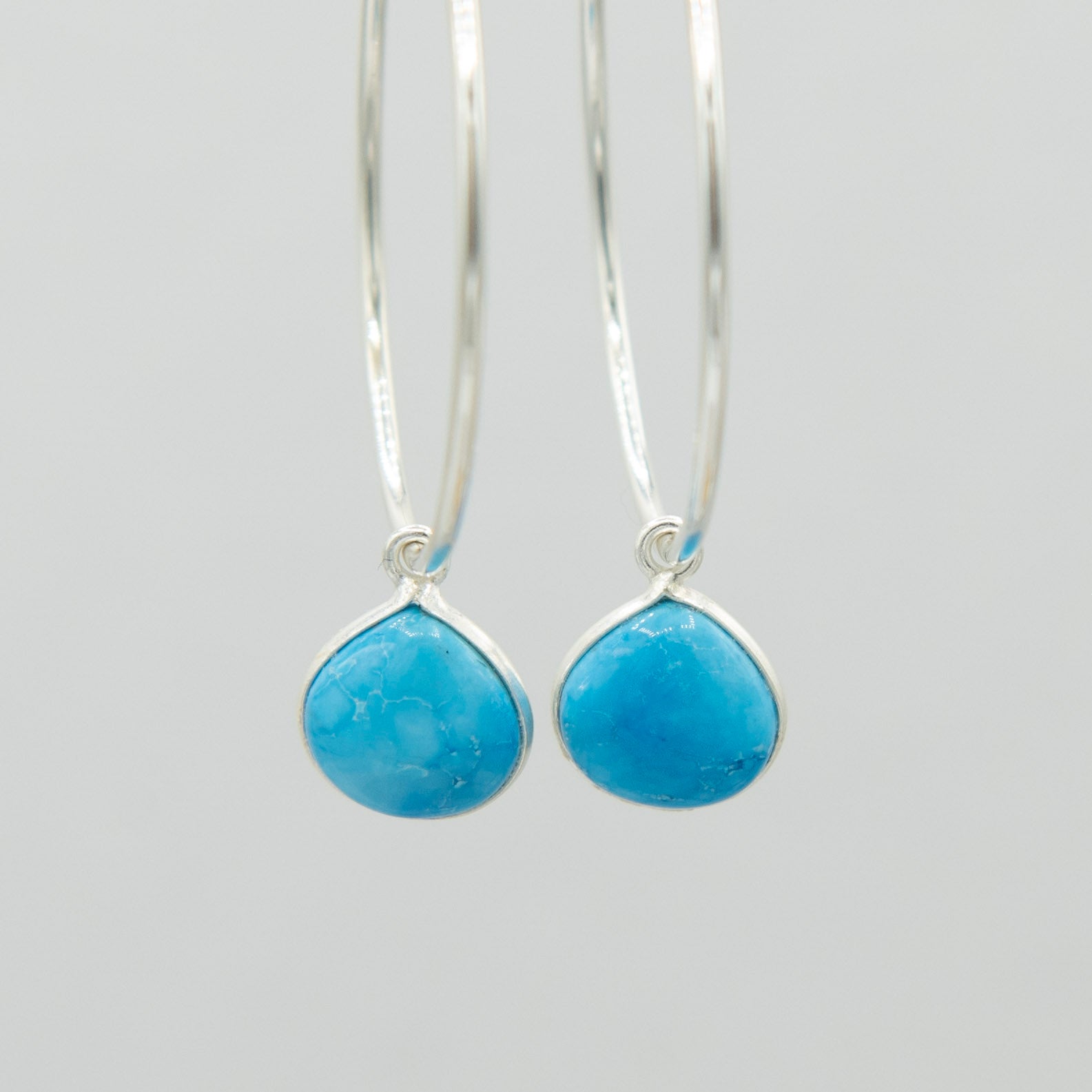 Turquoise Hoop Drops - Jewel Ya