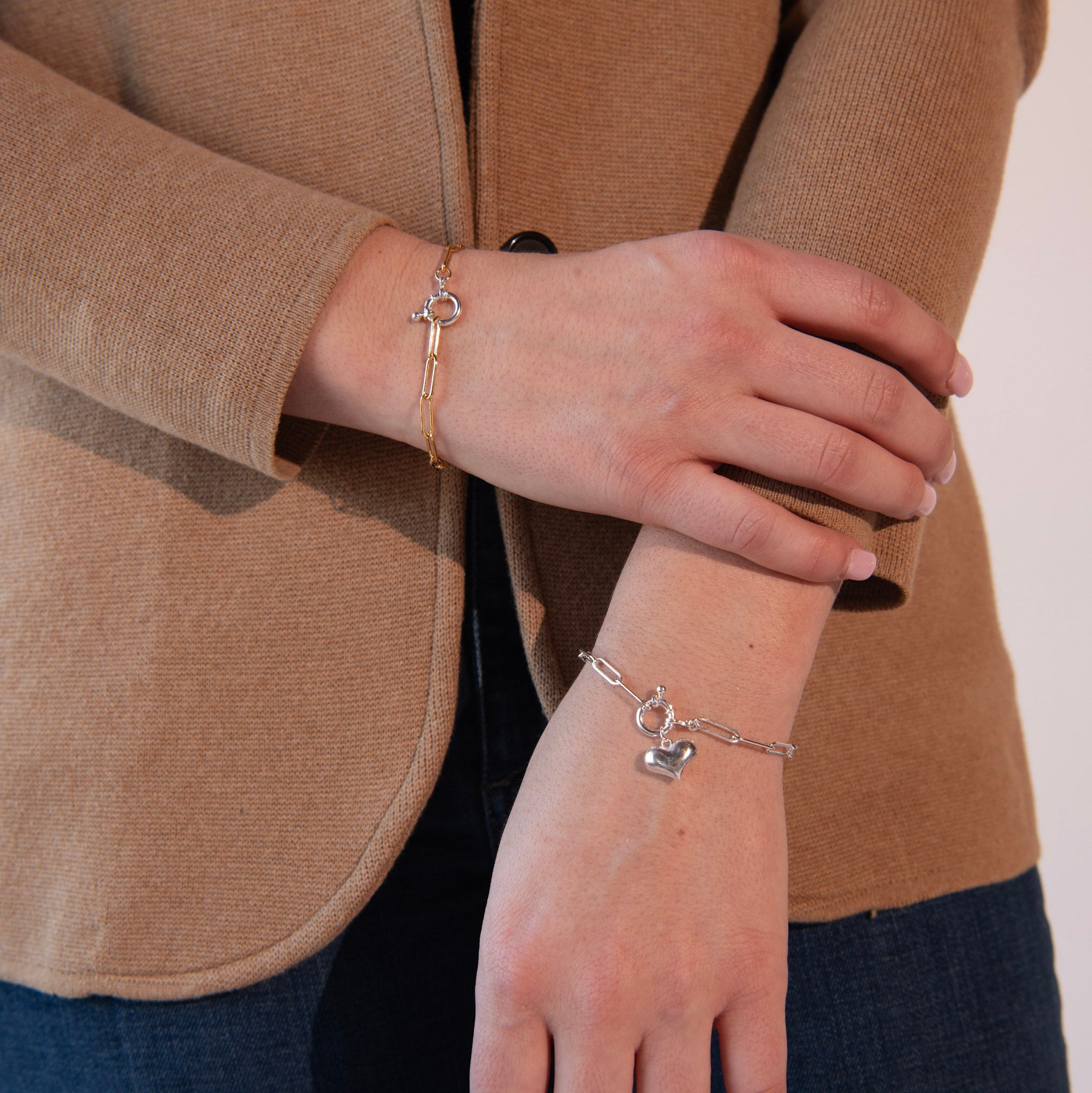 Large Paperclip Chain & Bolt Bracelet - Jewel Ya
