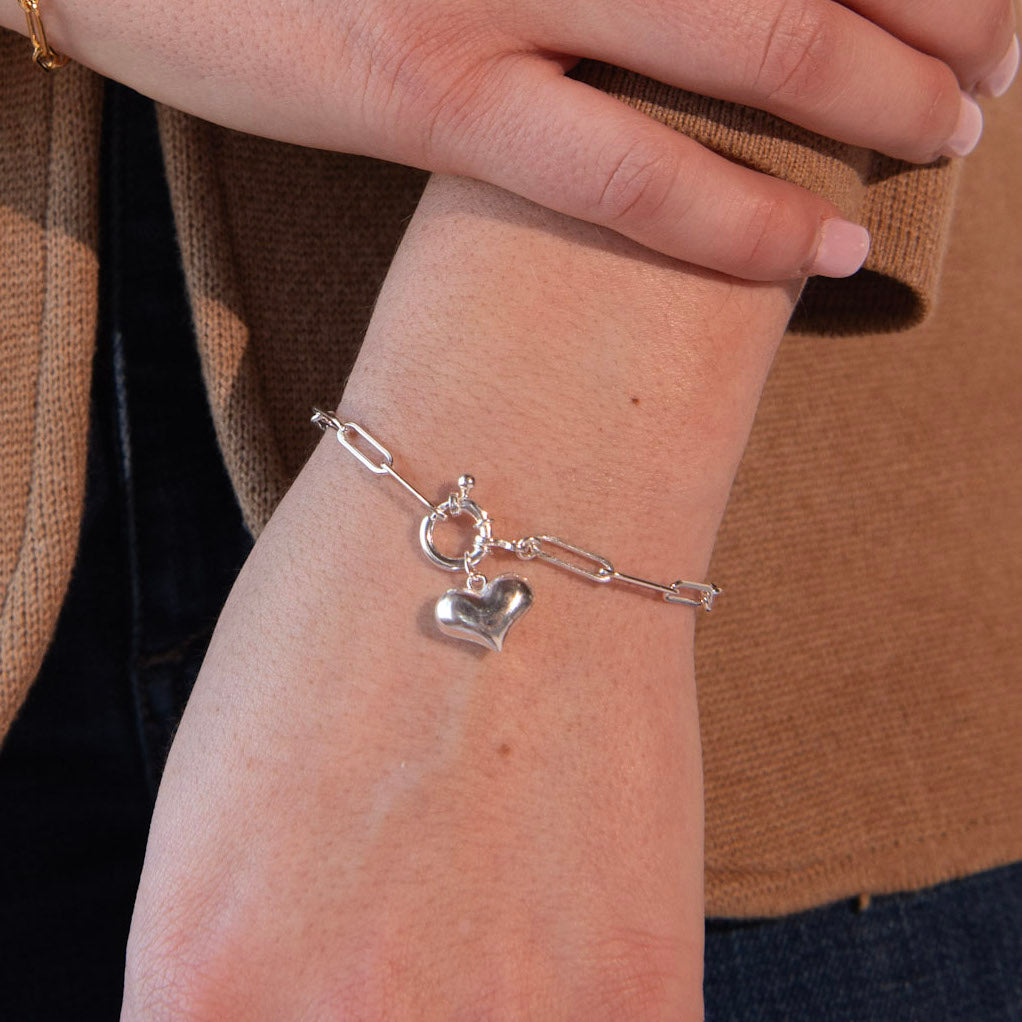 Large Paperclip Chain & Bolt Bracelet - Jewel Ya