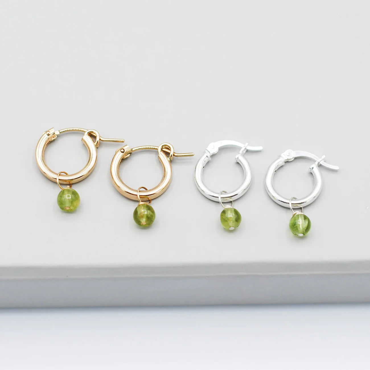 Tube Hoops & Birthstone Drops - Jewel Ya