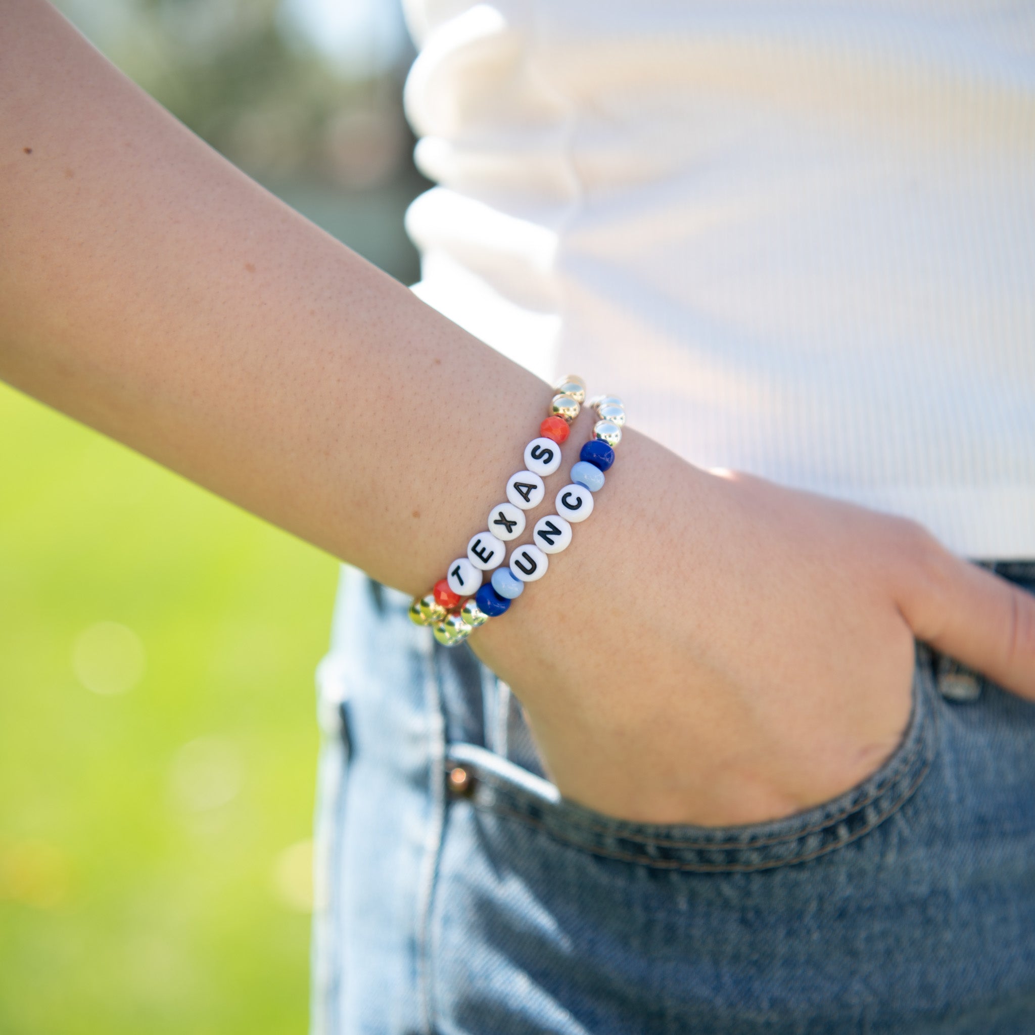 Personalized 6mm Game Day Bracelet Set - Jewel Ya