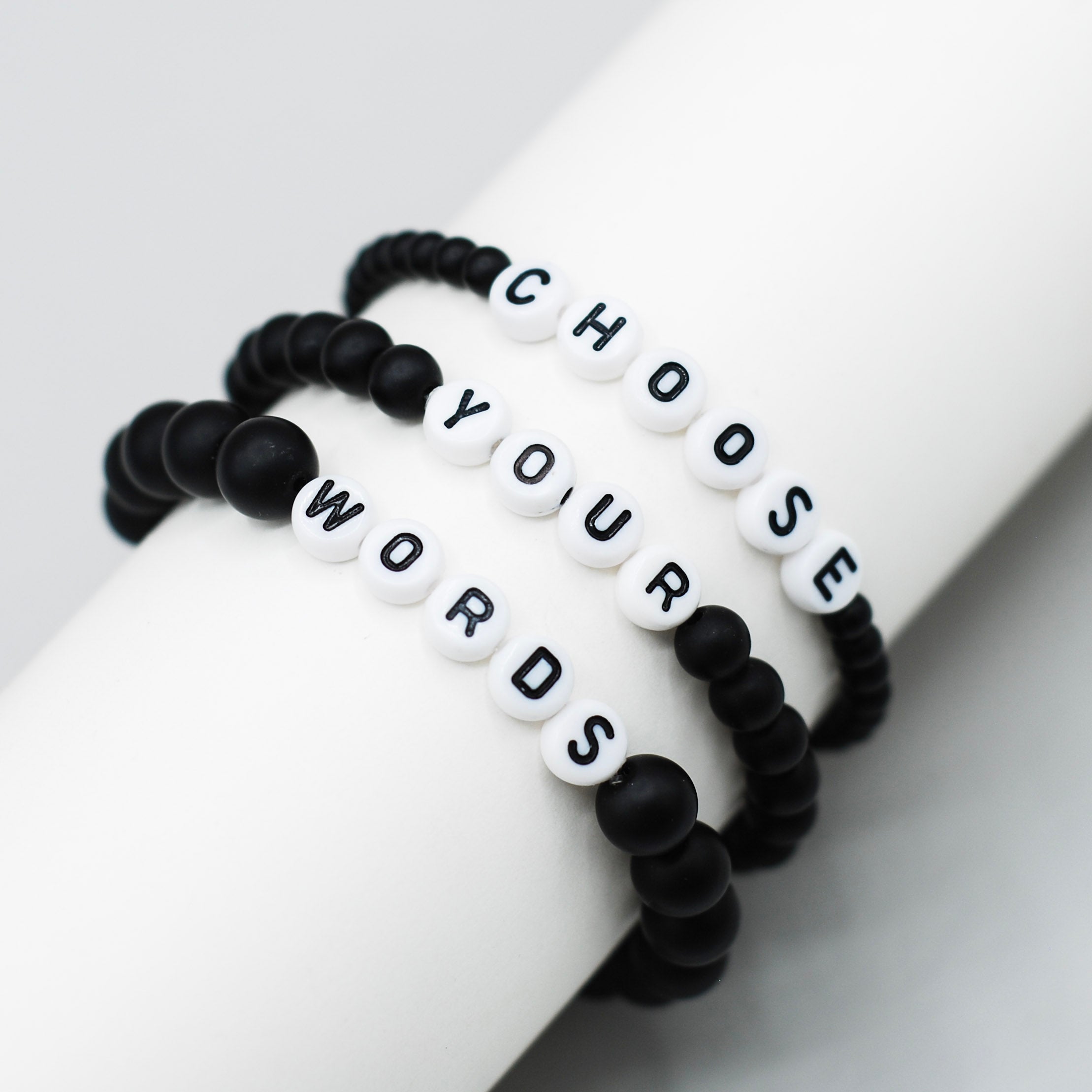 Personalized Matte Black Onyx Beaded Bracelet - Jewel Ya