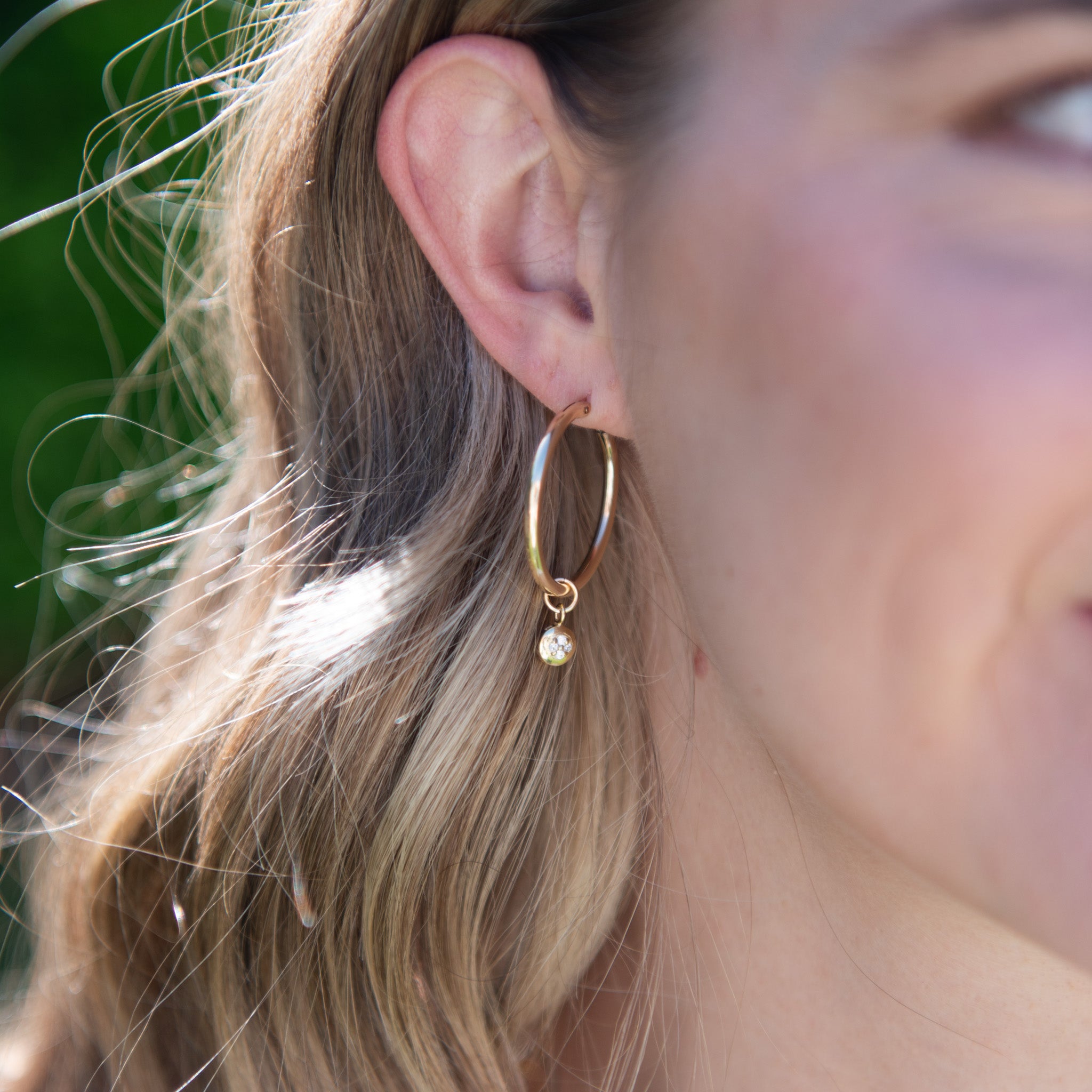 Petite Cubic Zirconia Hoop Drops - Jewel Ya