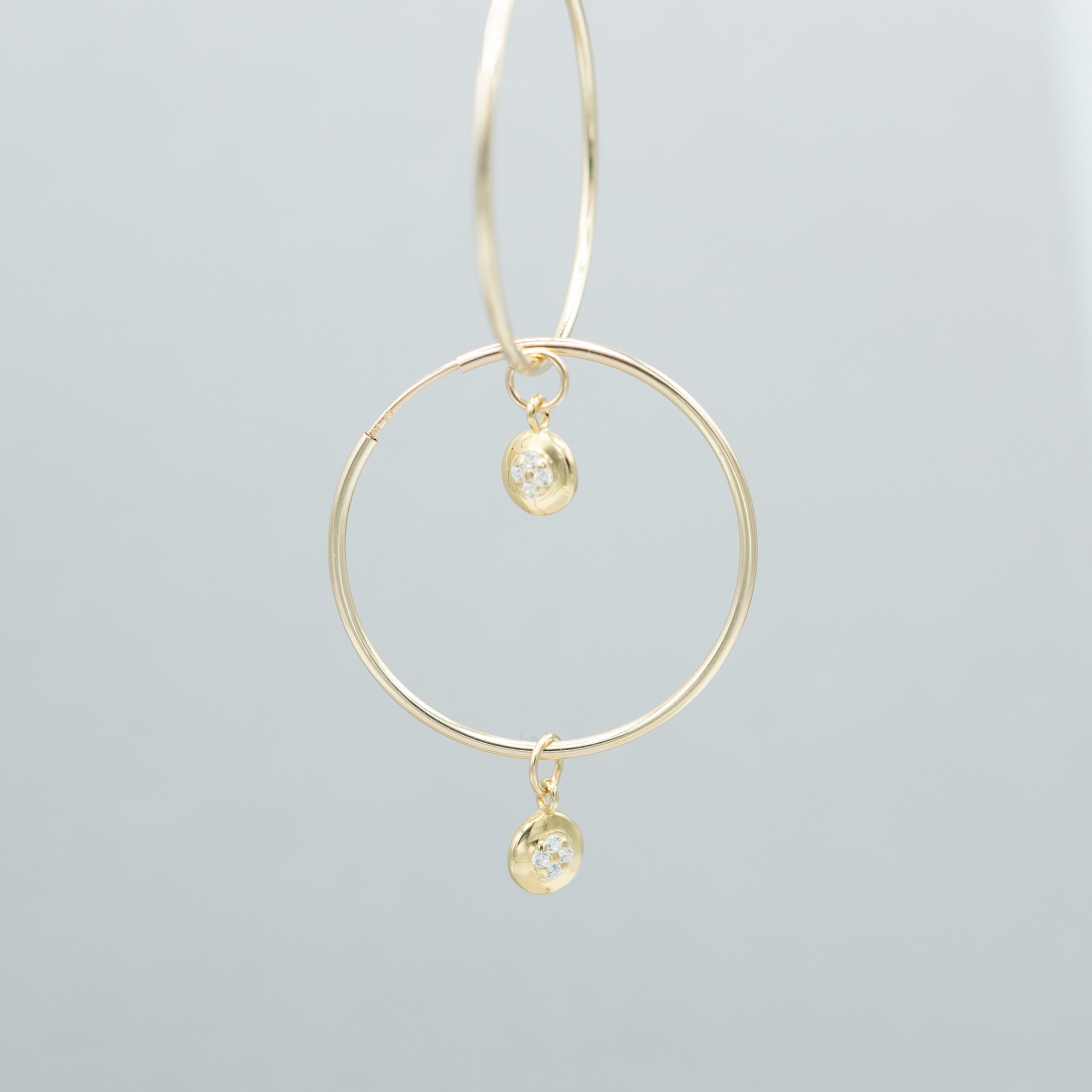 Petite Cubic Zirconia Hoop Drops - Jewel Ya