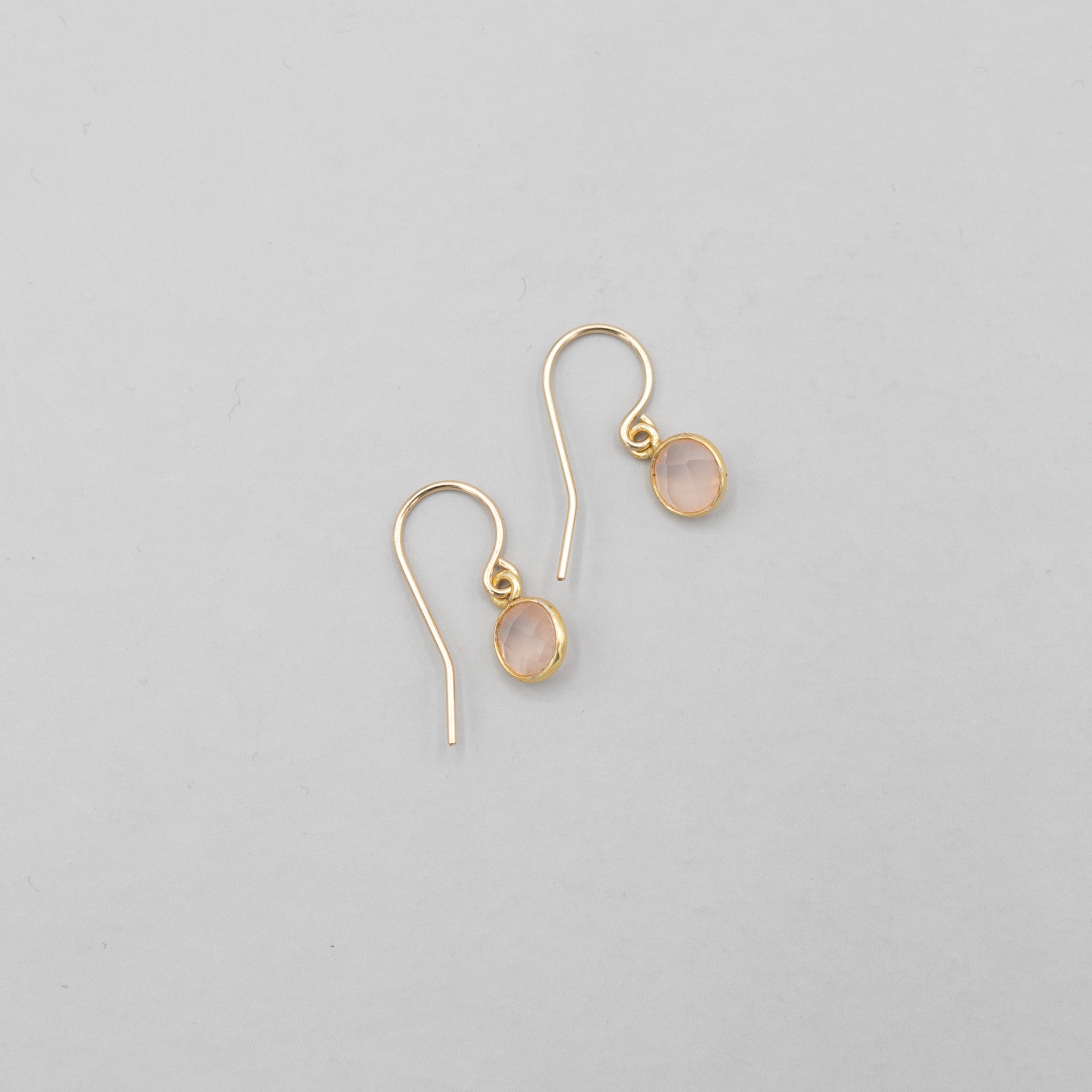 Petite Rose Quartz Earrings - Jewel Ya