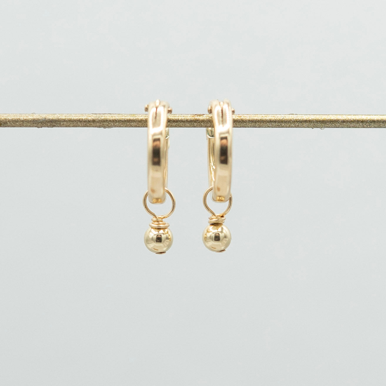 Petite 4mm Beaded Lux Hoop Drops - Jewel Ya