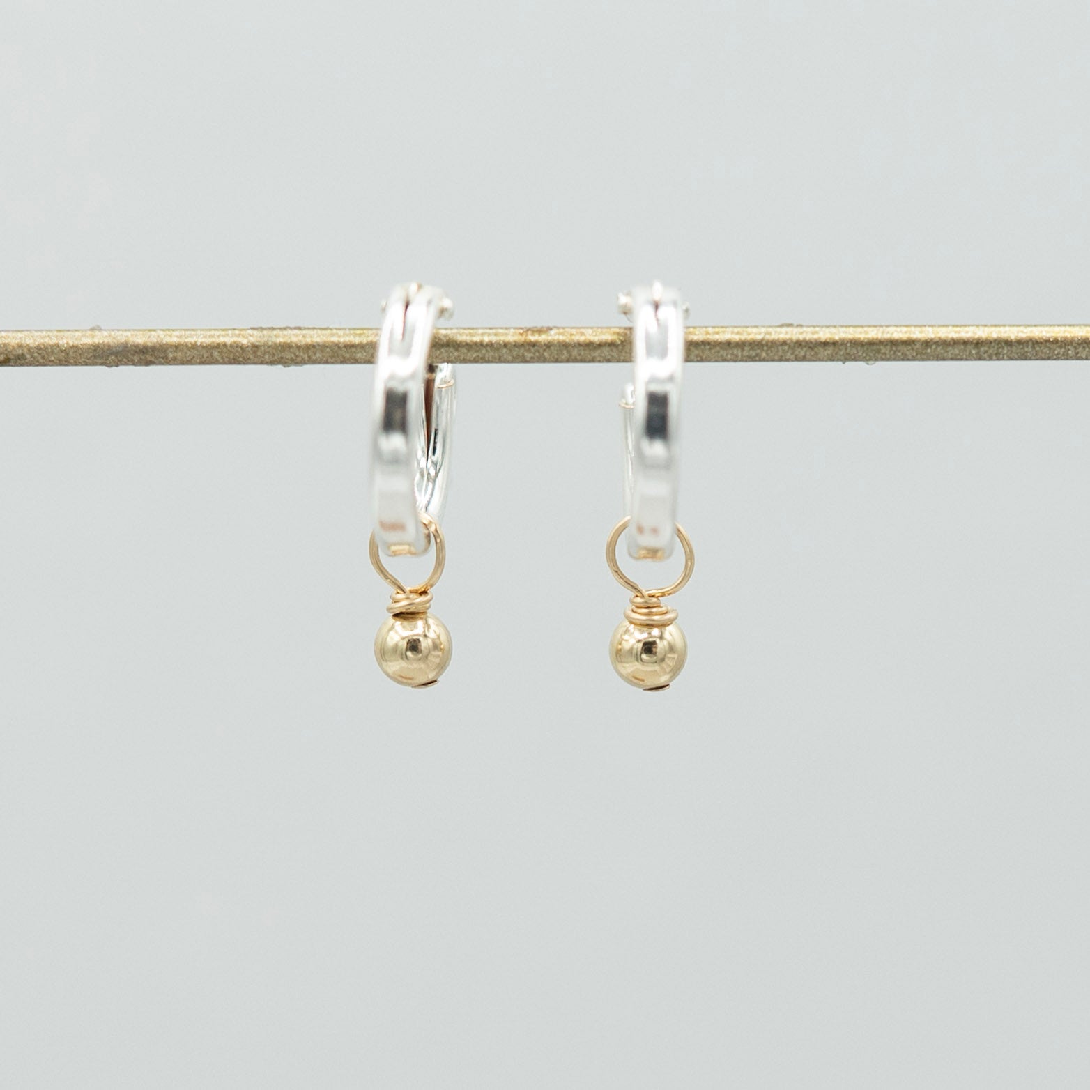 Petite 4mm Beaded Lux Hoop Drops - Jewel Ya