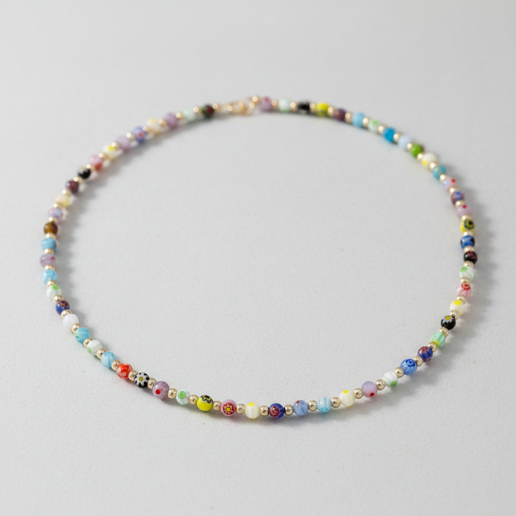 Petite Millefiori Beaded Lux Necklace-Jewel Ya