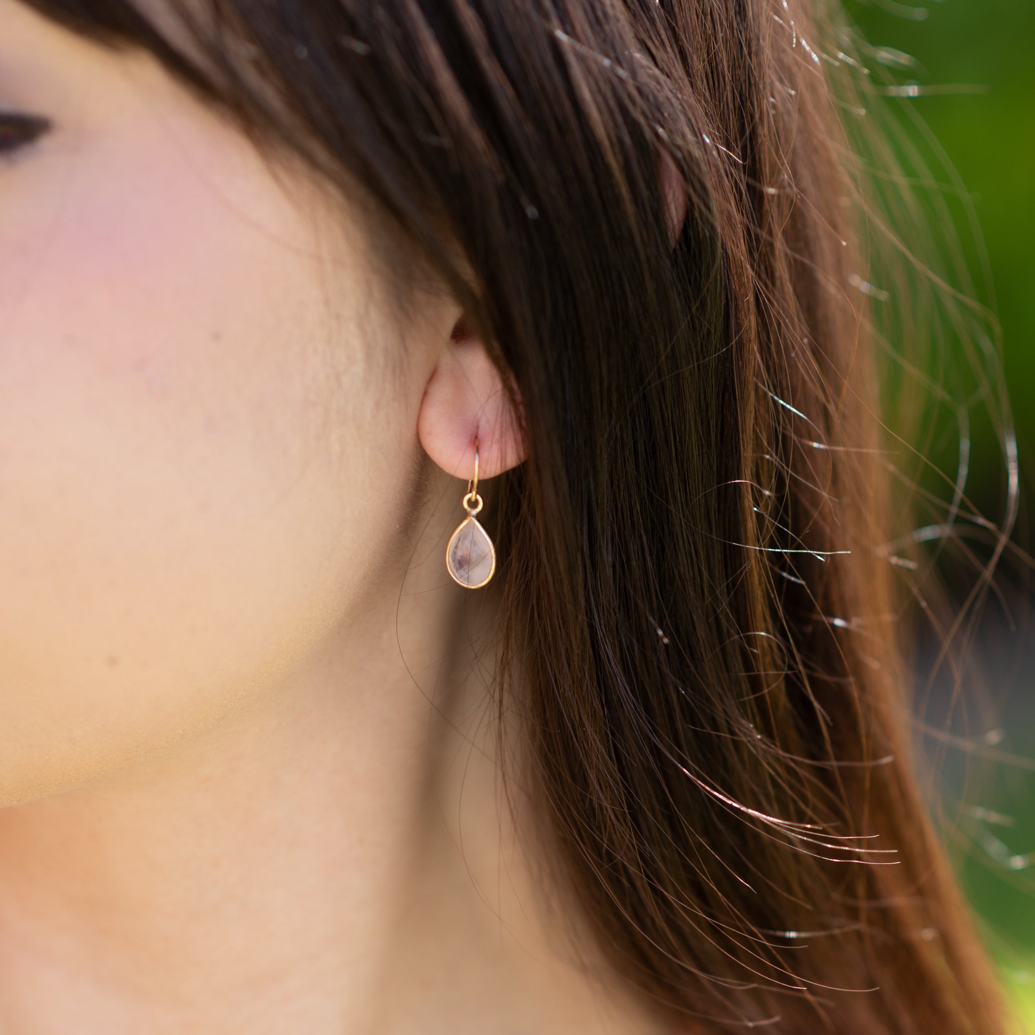 Rose Quartz Teardrop Earrings - Jewel Ya