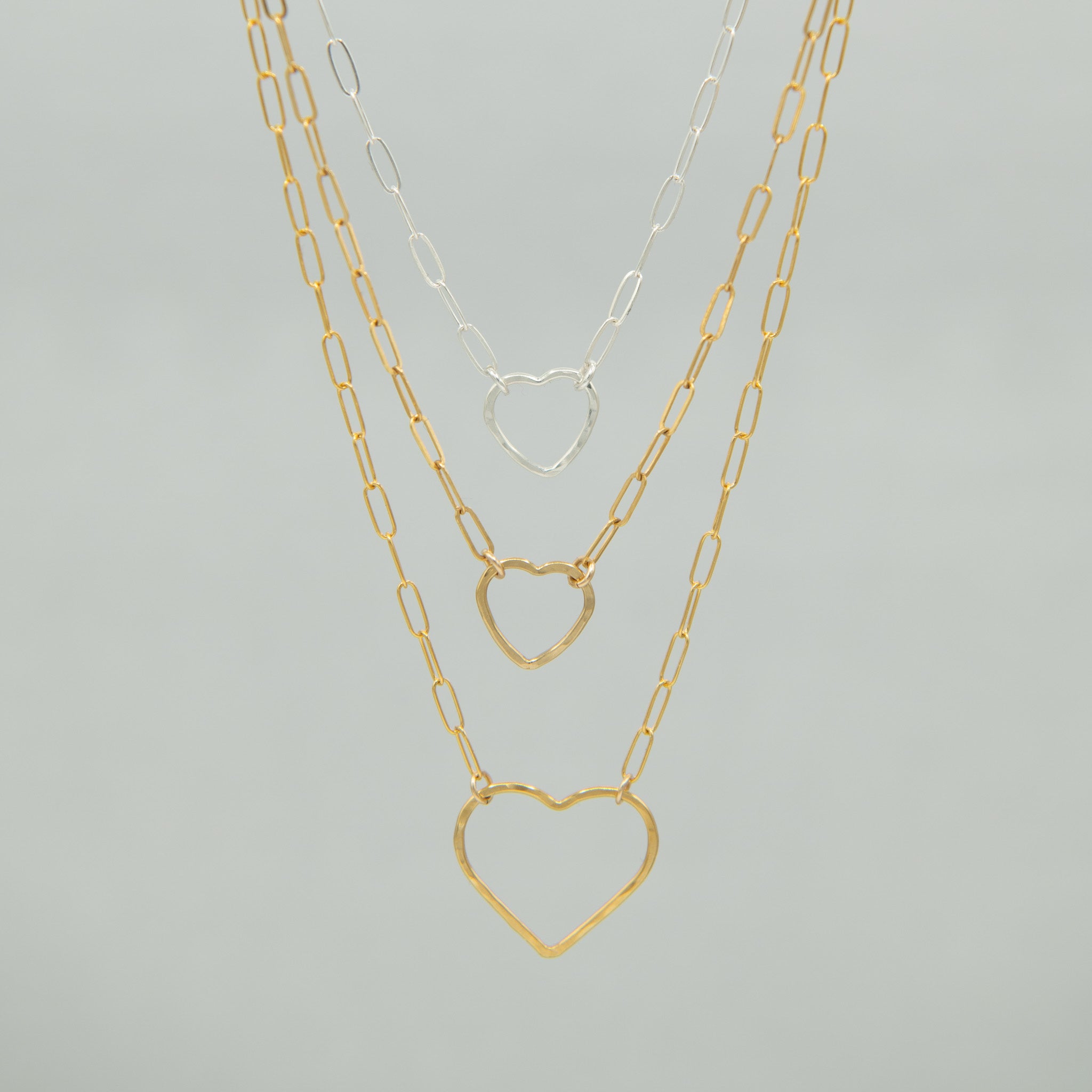 Small Heart Paperclip Necklace - Jewel Ya