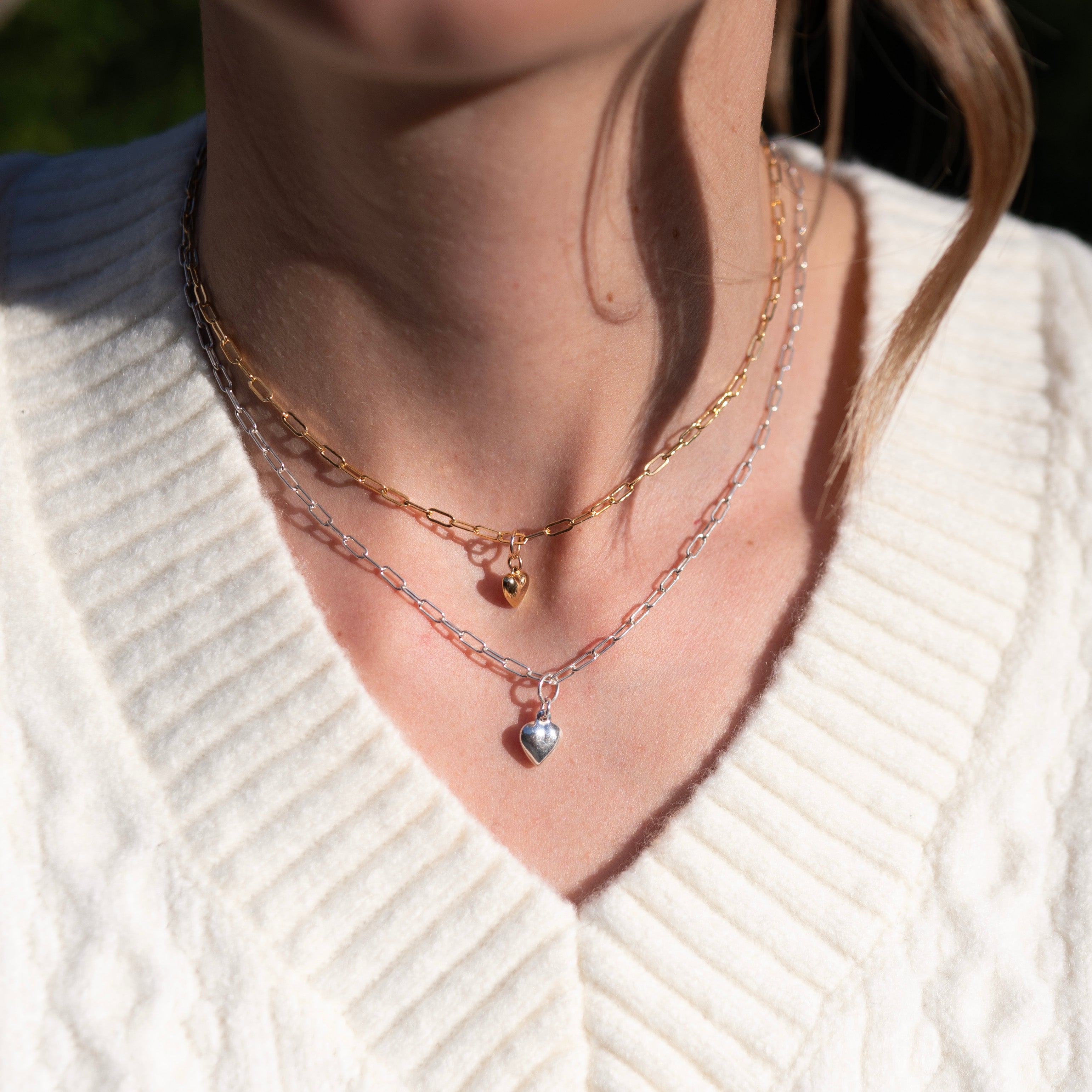 Tiny Puffy Heart Necklace - Jewel Ya