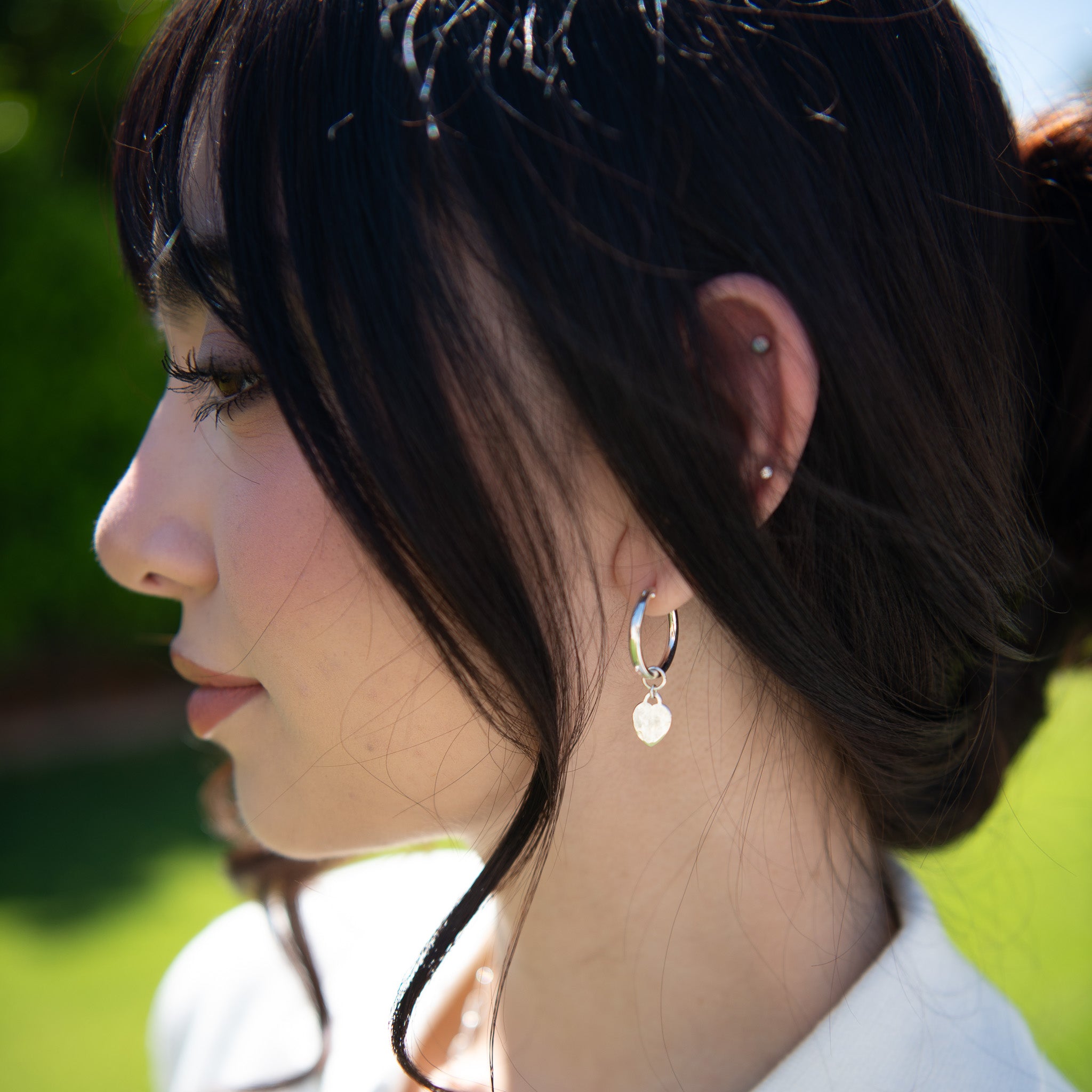 Small Sterling Silver Heart Drops - Jewel Ya
