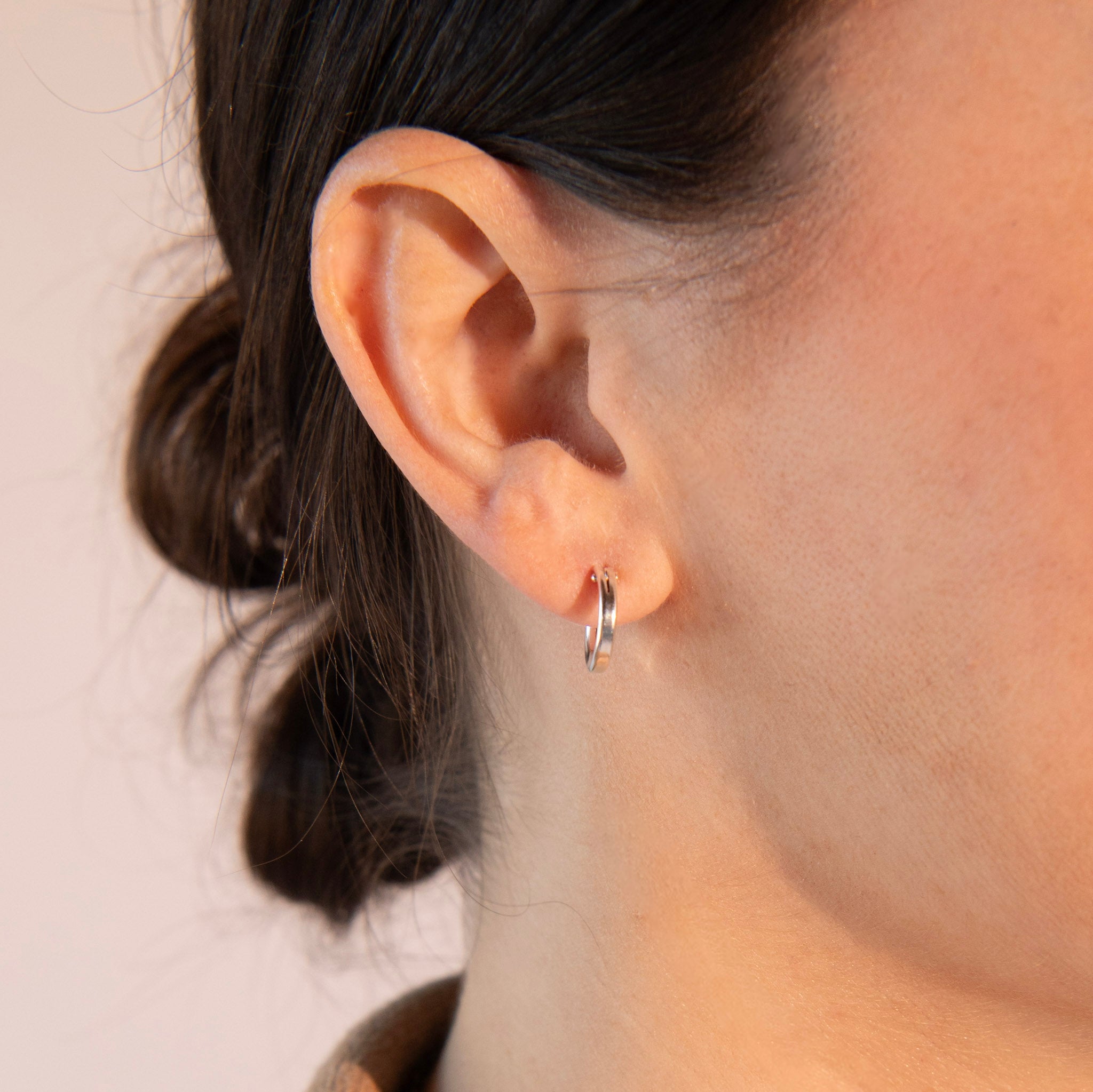 Small Sterling Silver Tube Hoops - Jewel Ya