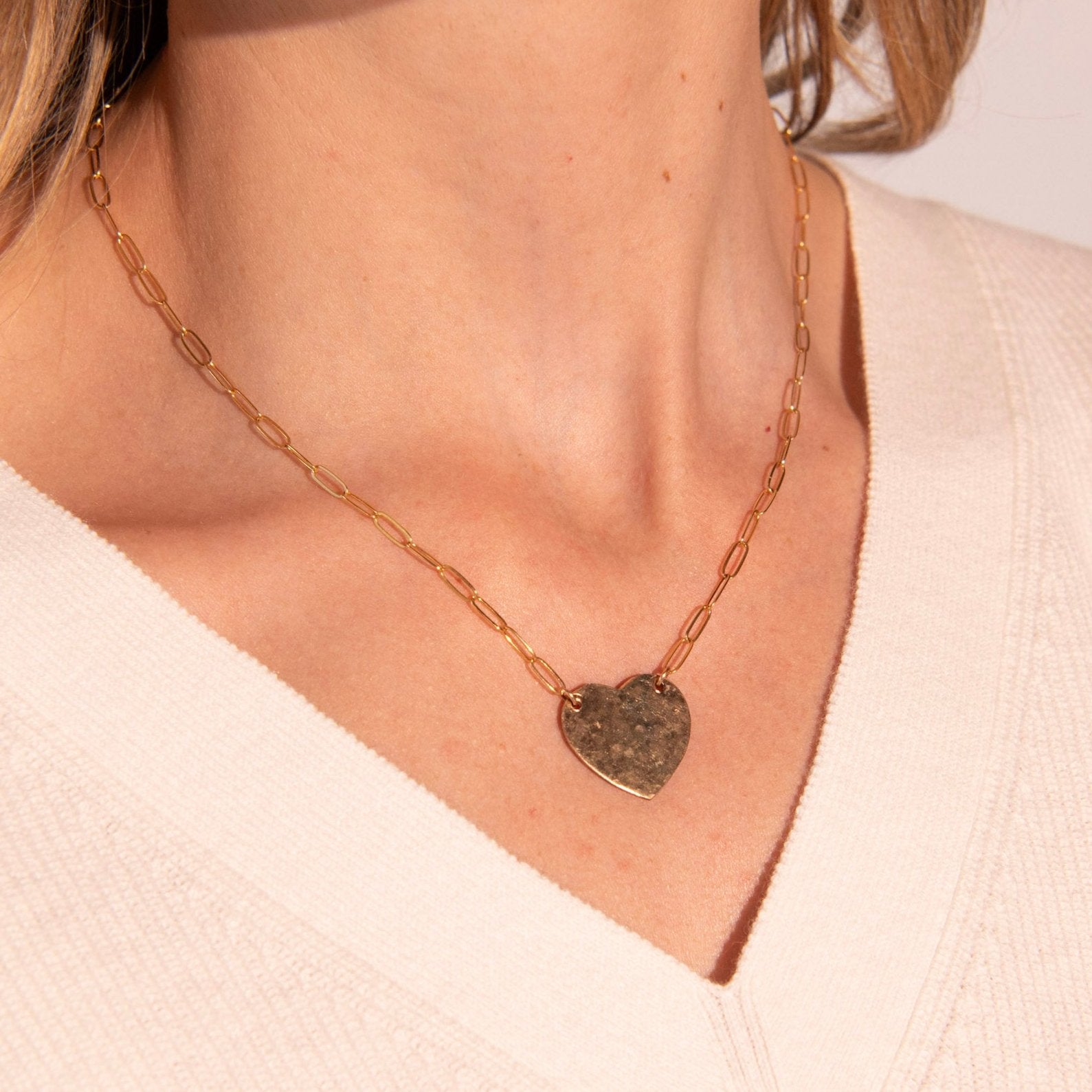 Hammered Heart Necklace - Jewel Ya