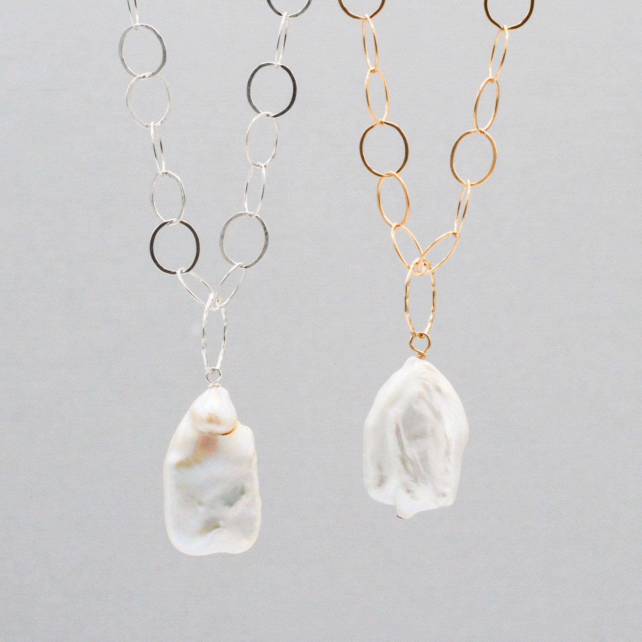 Biwa Freshwater Pearl & Sterling Silver Necklace