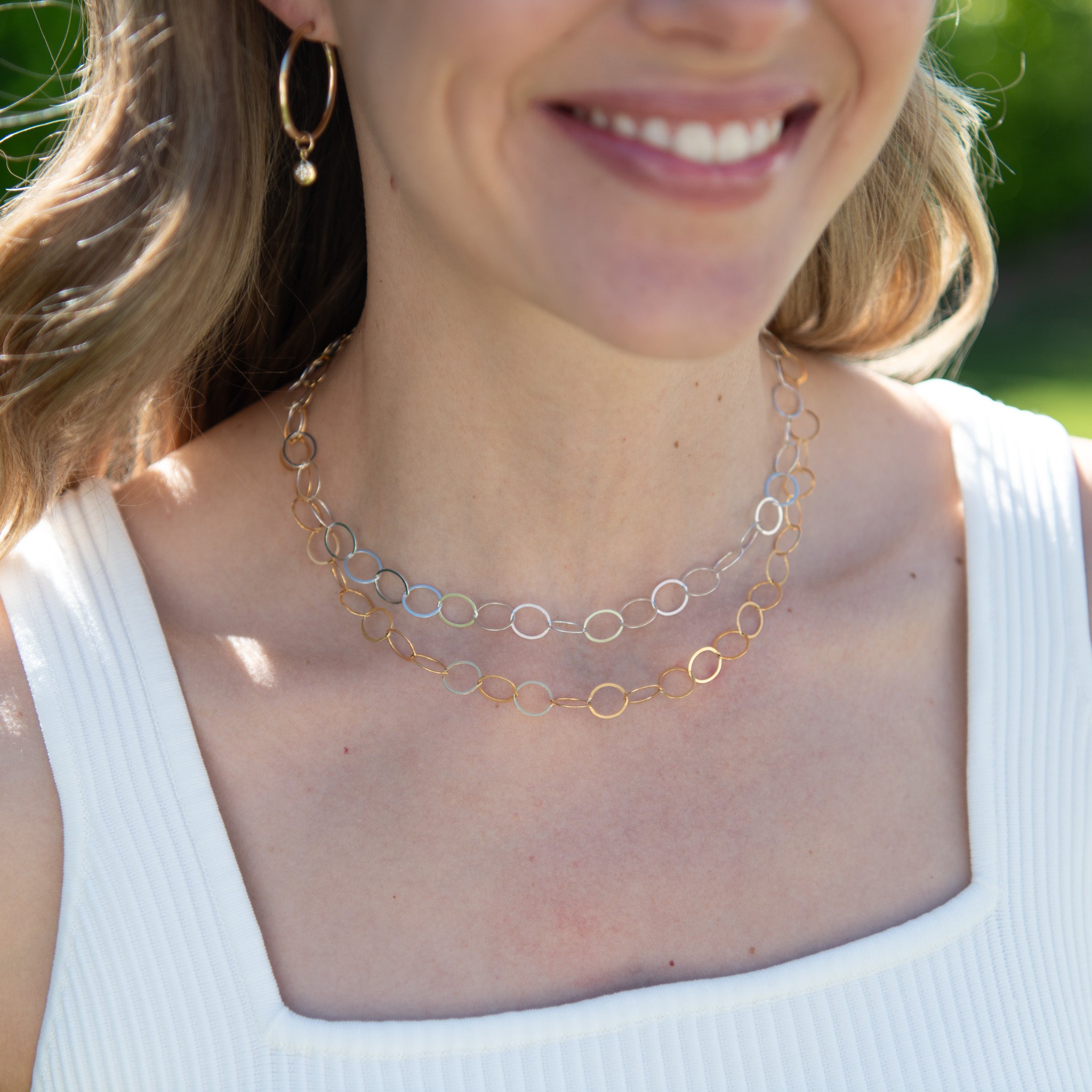 Sterling Silver 10mm Circle Layering Chain - Jewel Ya