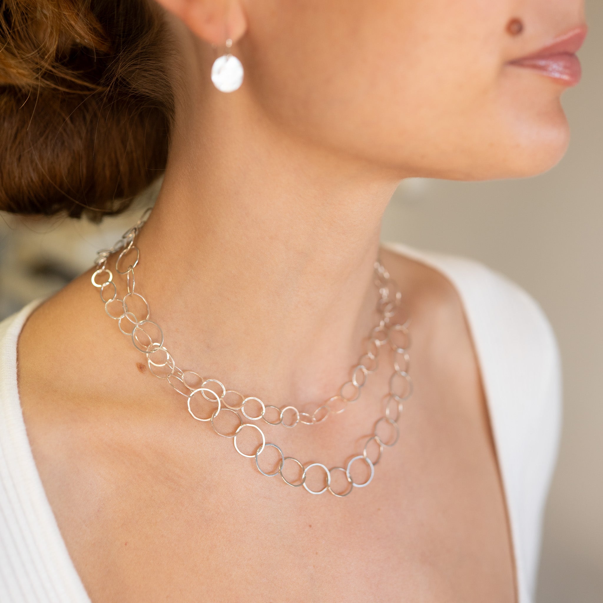 Sterling Silver 13mm Circle Layering Chain - Jewel Ya