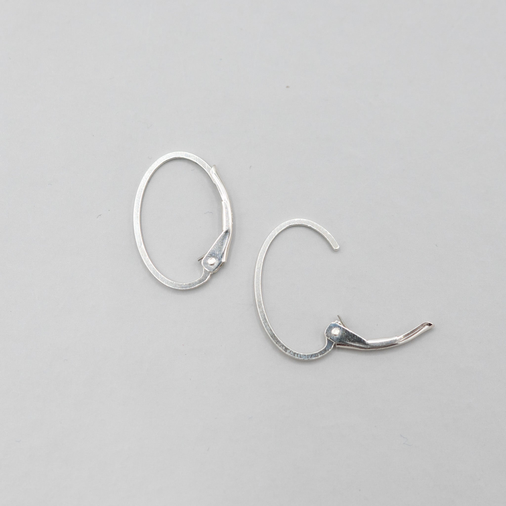 Sterling Silver Leverback Oval Hoops - Jewel Ya