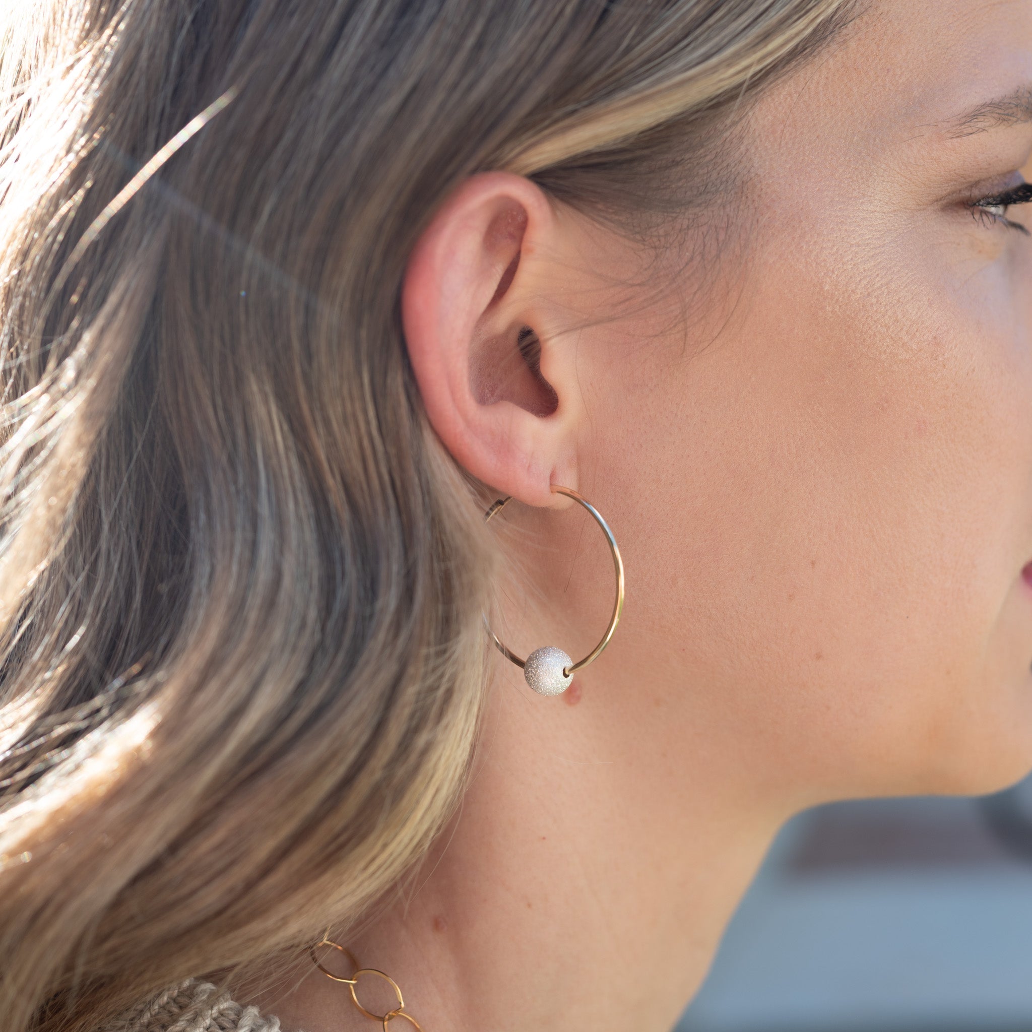 Hoop Earring & Sparkle Ball Drop Set - Jewel Ya