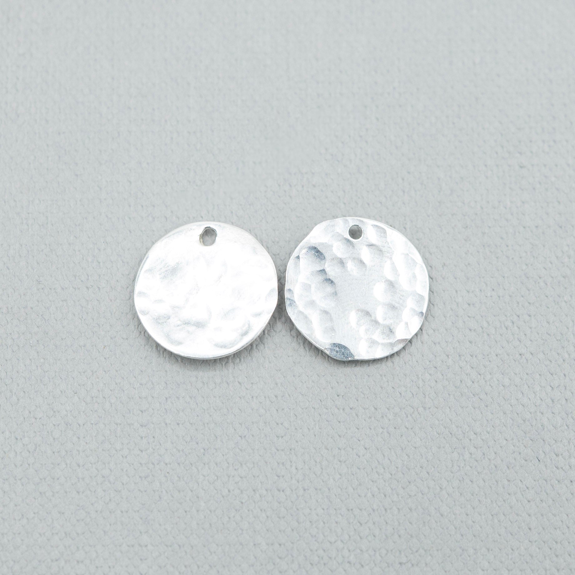 Sterling Silver Hammered Hoop Drops