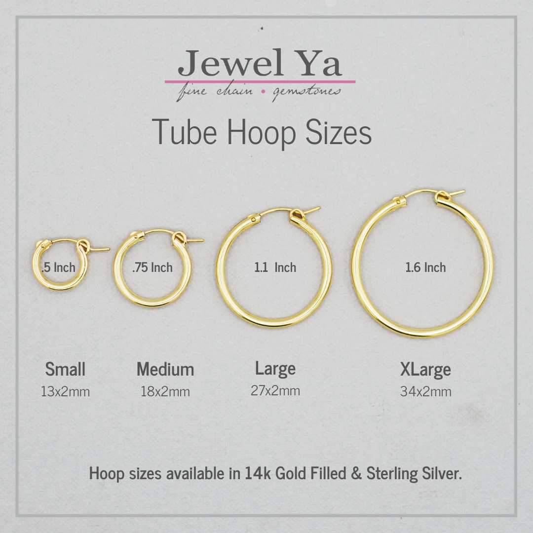 Small Tube Hoops & Freshwater Pearl Drops - Jewel Ya