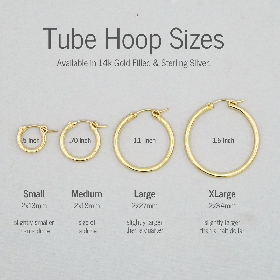 Tube Hoops & Sterling Silver Heart Drops - Jewel Ya