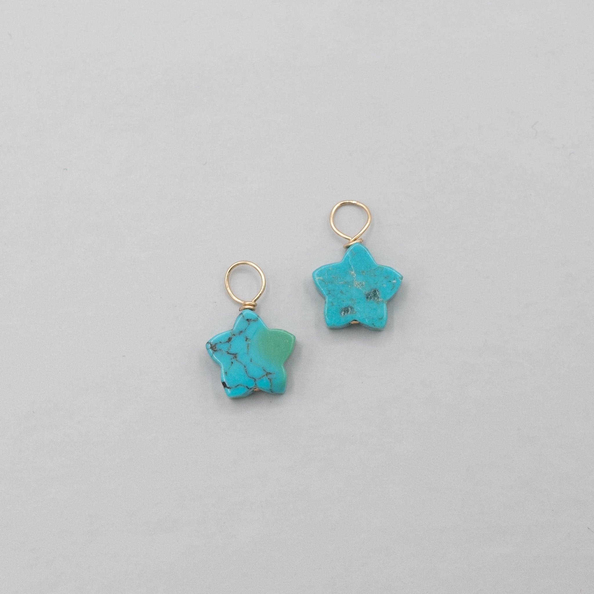 Turquoise Star Hoop Drops - Jewel Ya