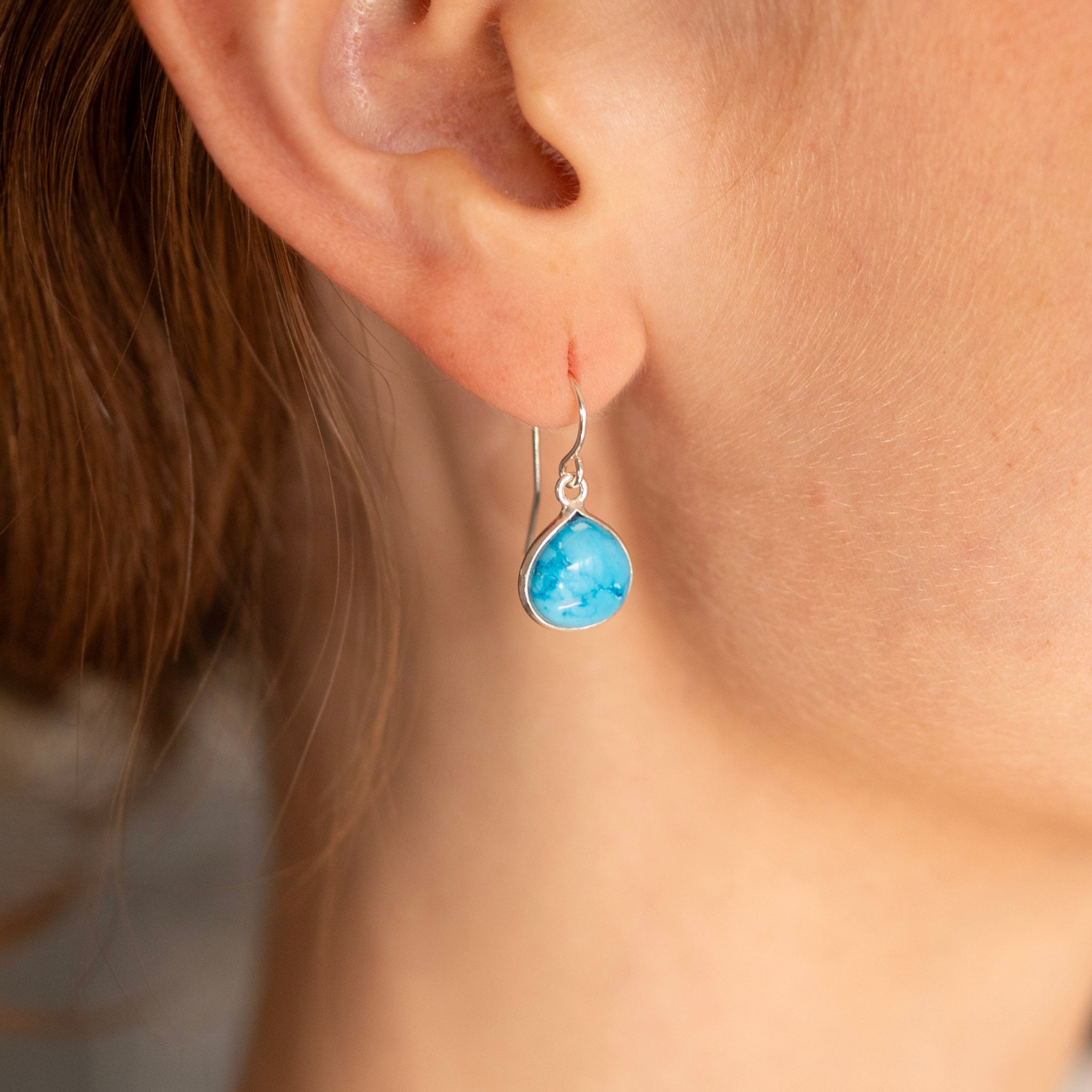 Turquoise Bezel Set Earrings - Jewel Ya