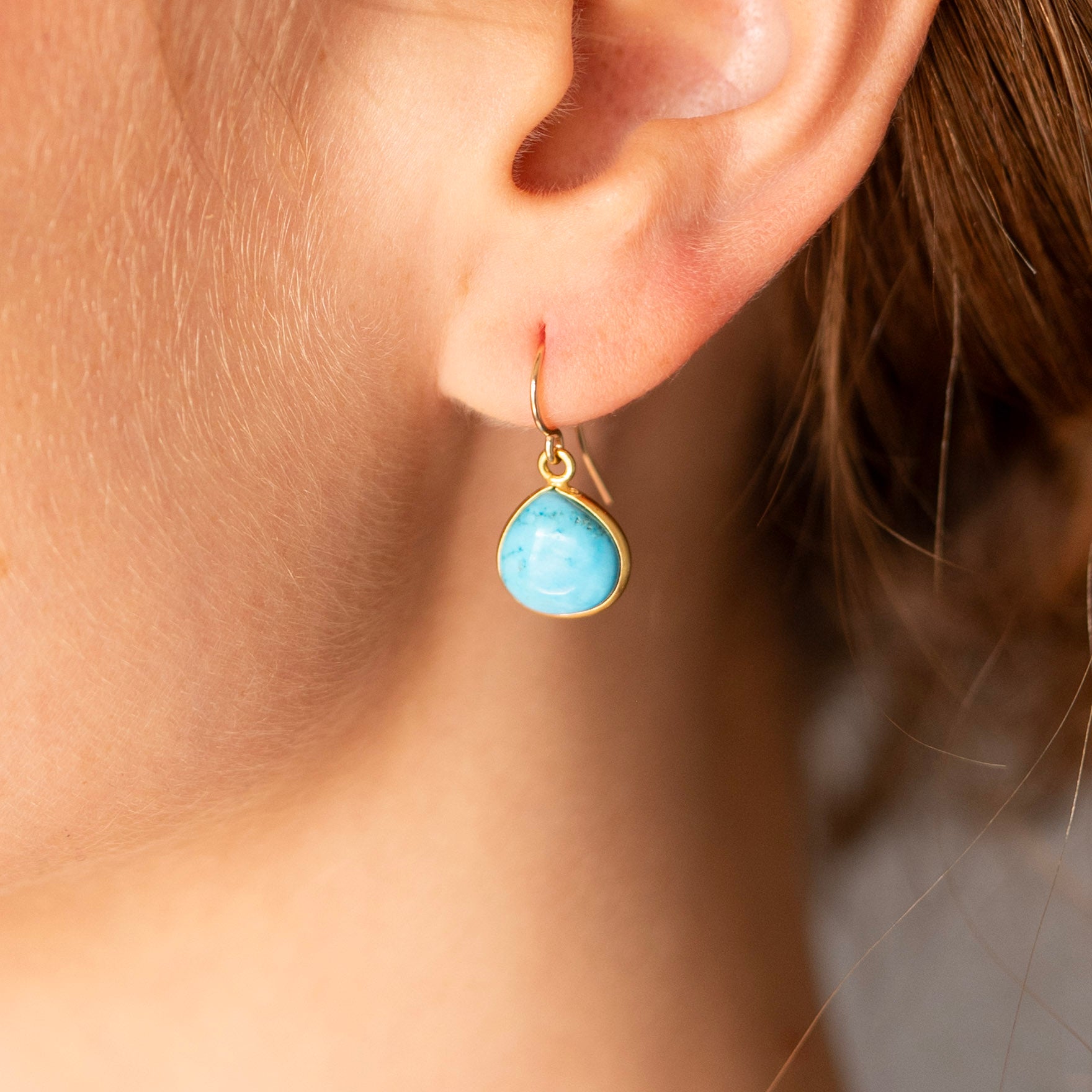 Turquoise Bezel Set Earrings - Jewel Ya