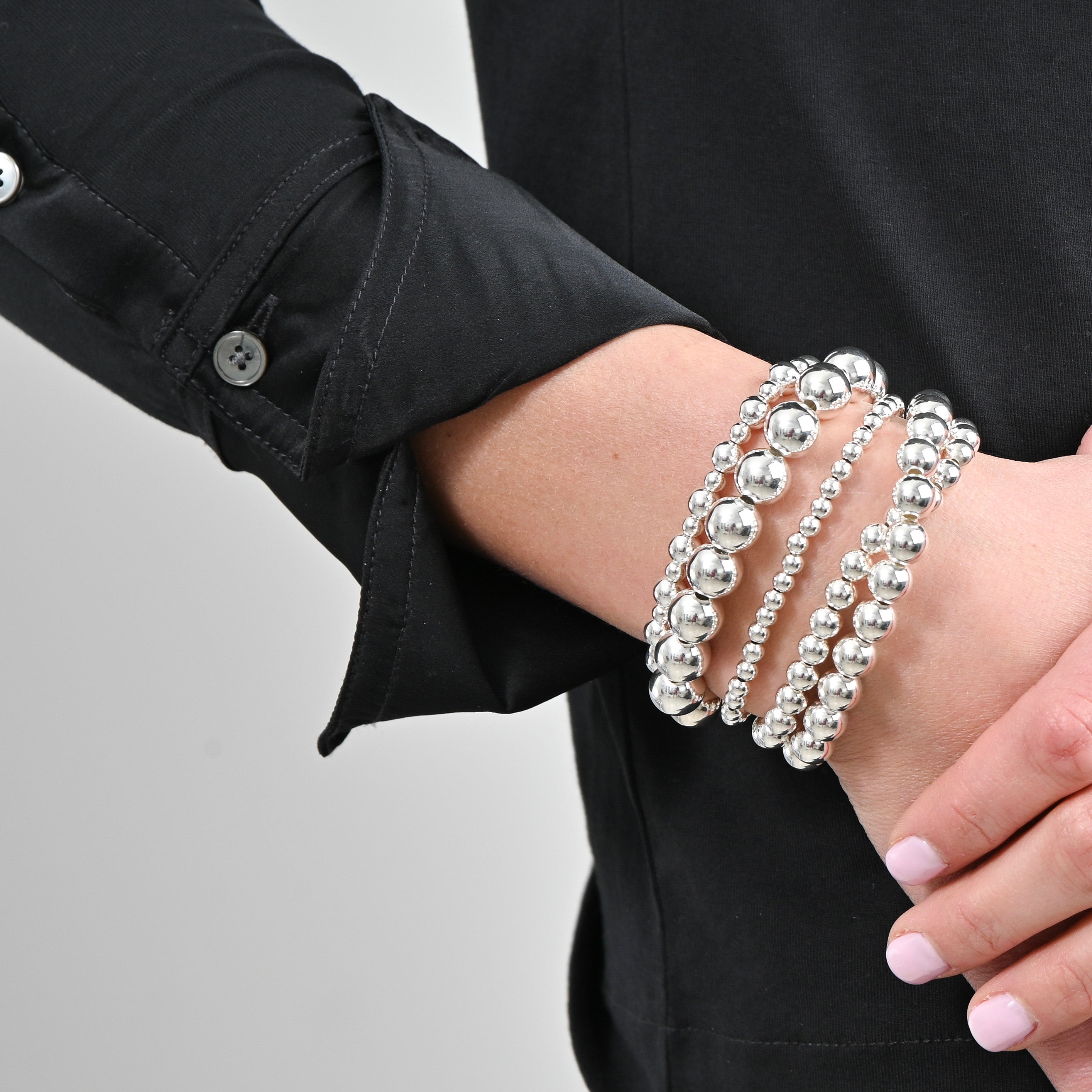 The Ultimate Sterling Silver Beaded Lux Stacking Set - Jewel Ya