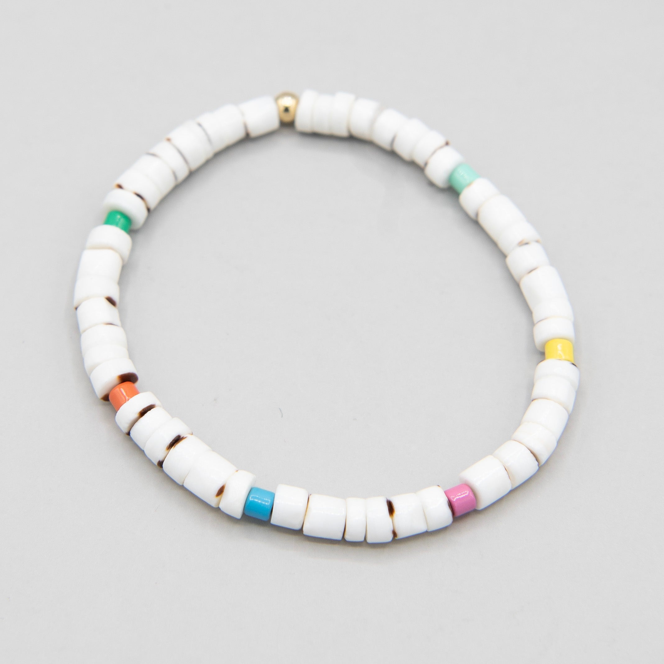 White Shell & Colorful Enamel Bracelet - Jewel Ya
