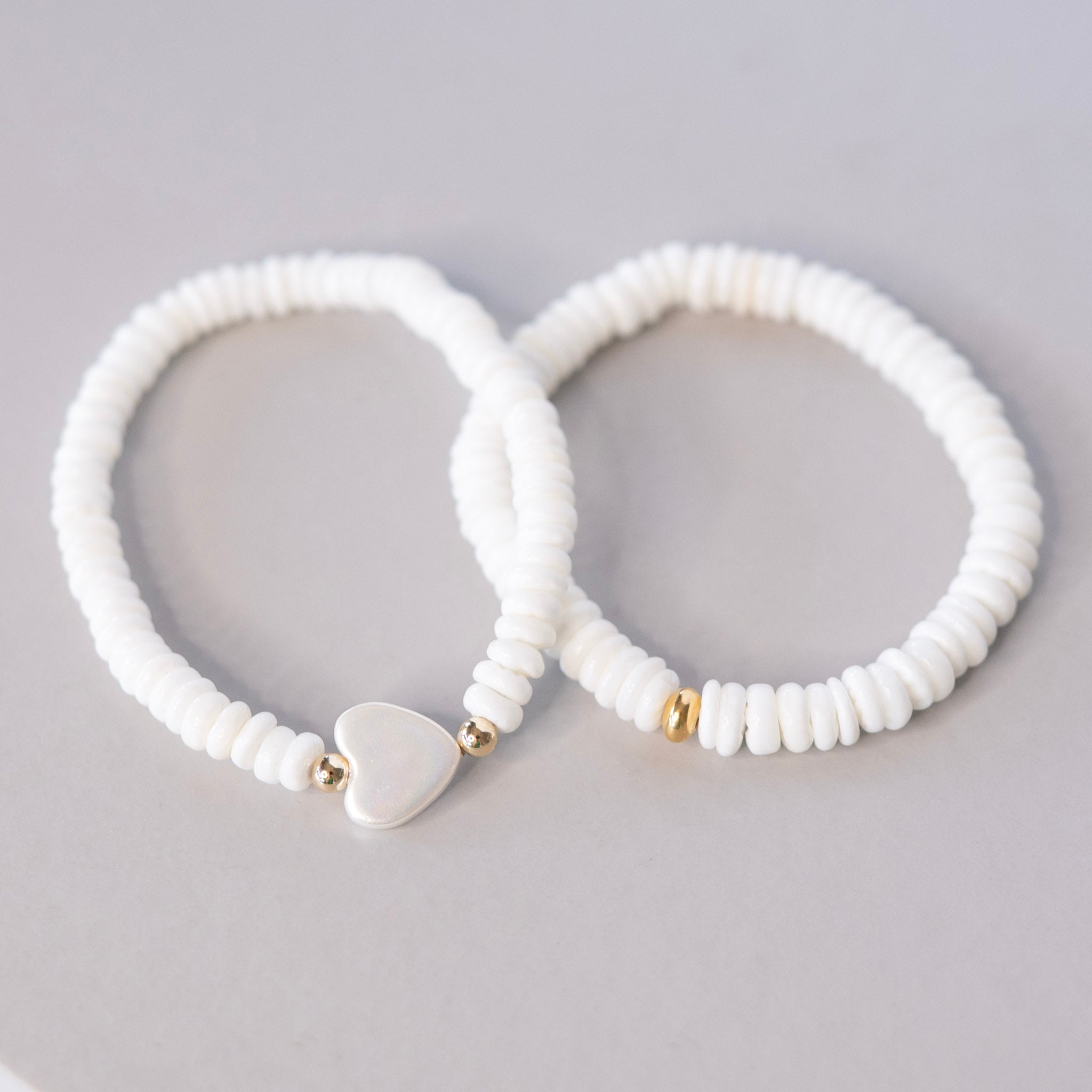 White Shell Heart Bracelet
