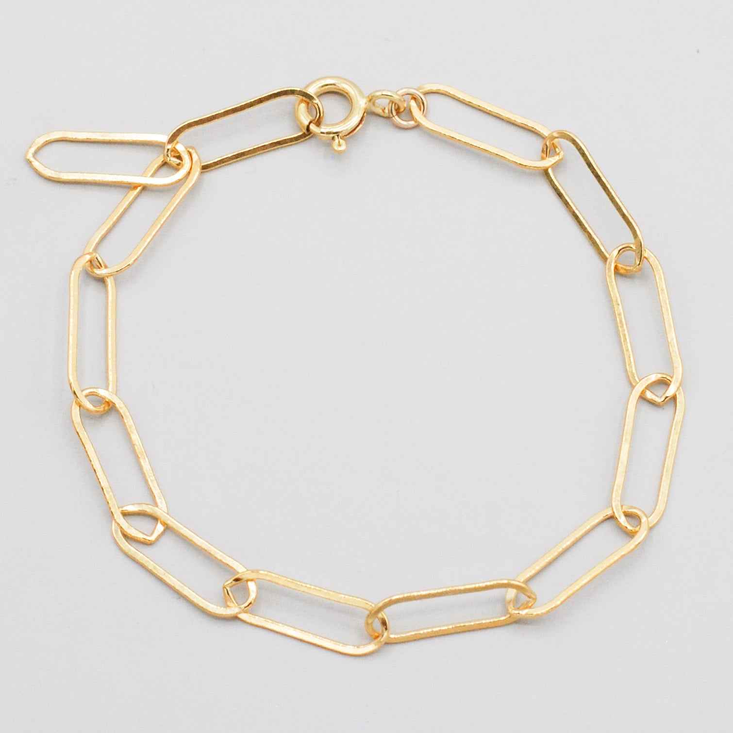 14K Gold Filled Extra Large Paper Clip Chain Bracelet - Jewel Ya