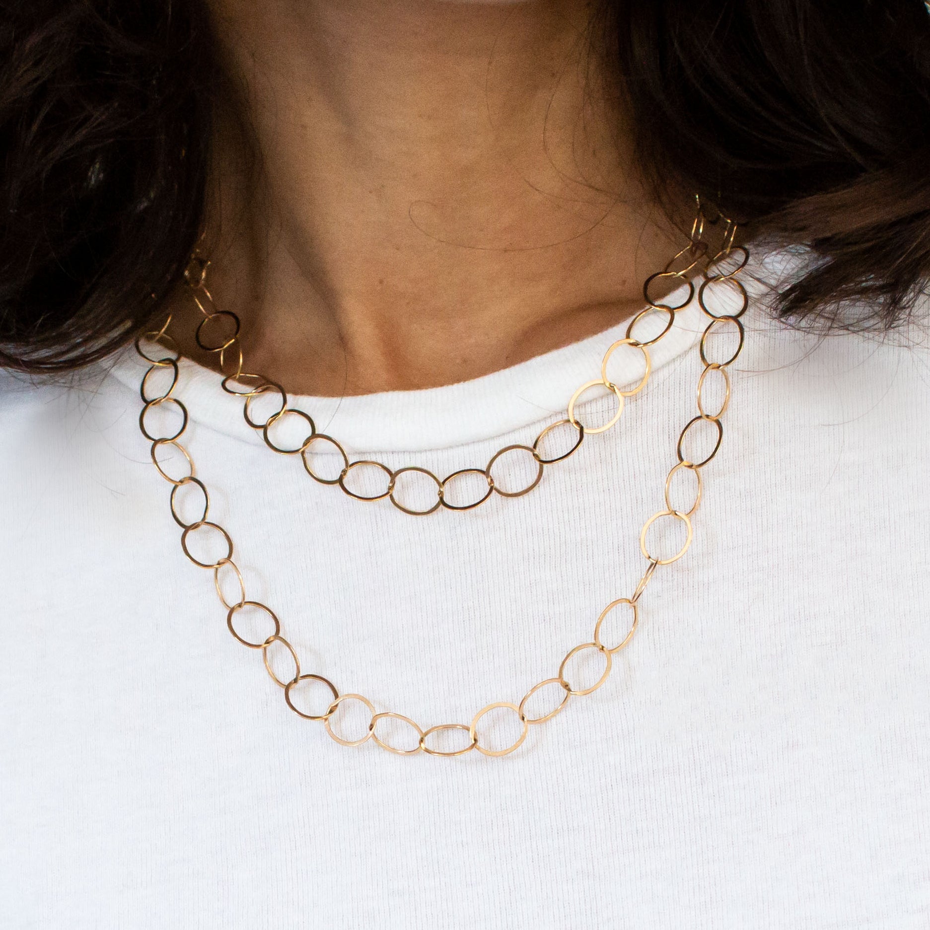 14k Gold Filled 10mm Circle Layering Chain - Jewel Ya