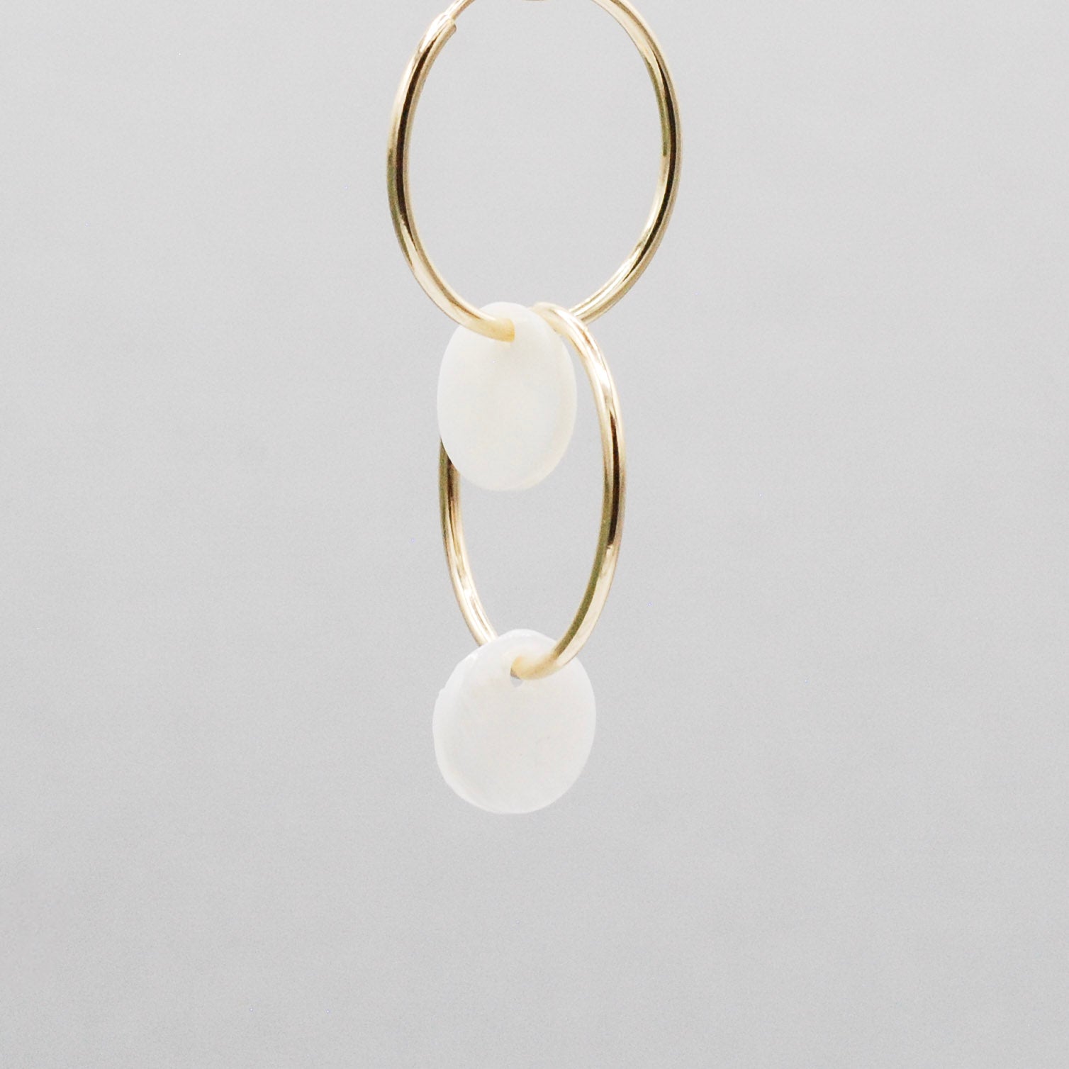 Mother of Pearl Hoop Drops