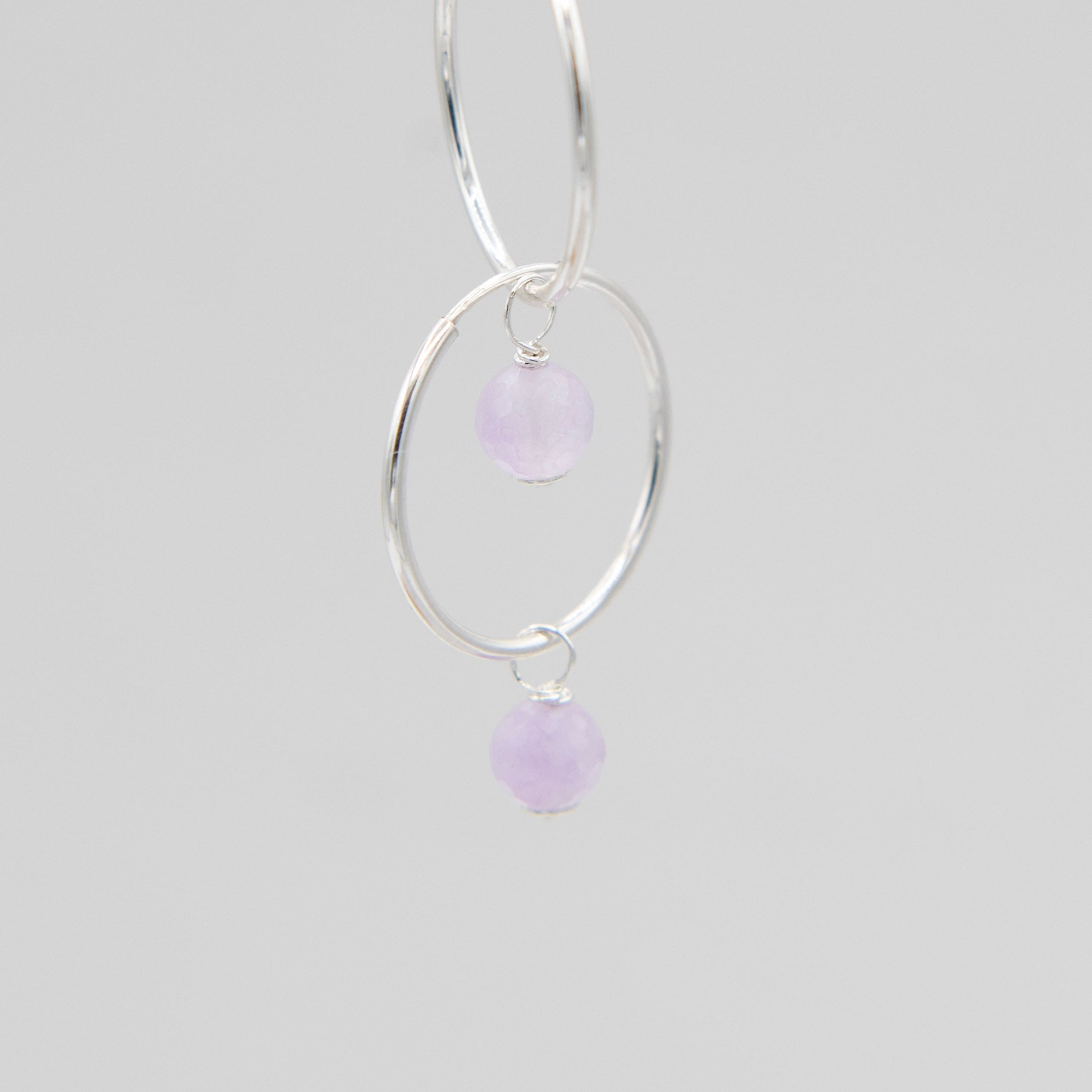 Blue or Purple Jade Hoop Drops - Jewel Ya