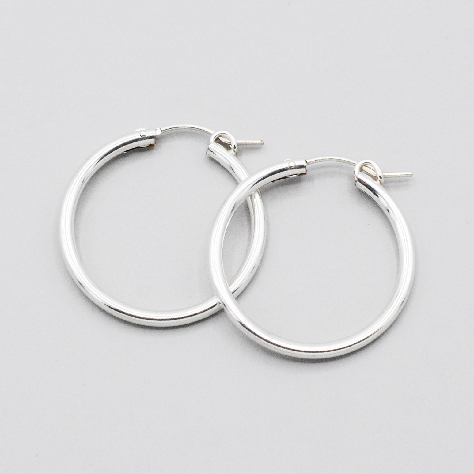 Large Sterling Silver Tube Hoops - Jewel Ya