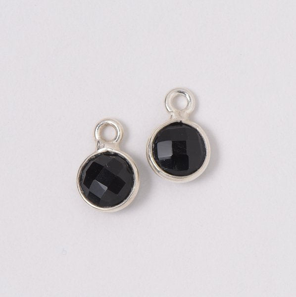 Black Onyx Hoop Drops