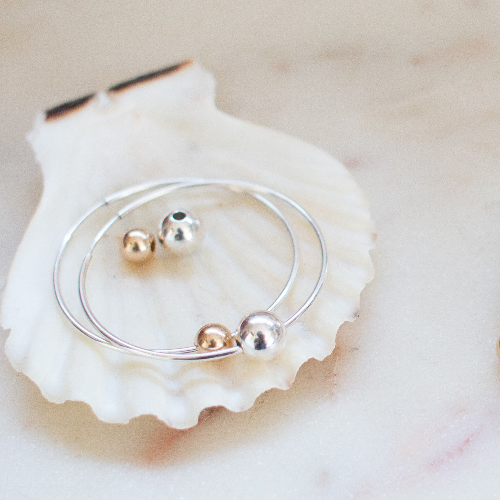 14k Gold Filled Ball Hoop Drops - Jewel Ya