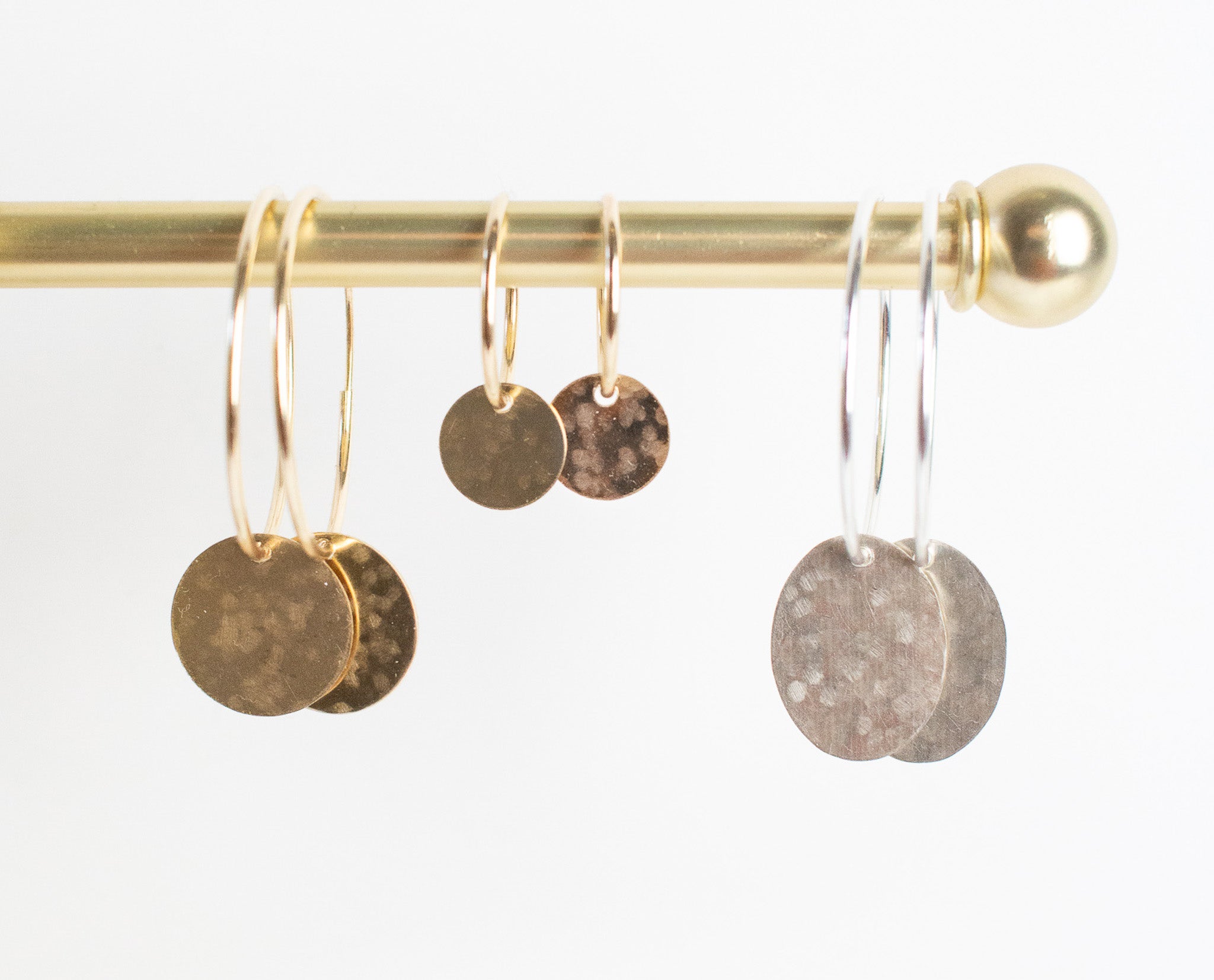 Hoops & Sterling Silver Hammered Drops - Jewel Ya